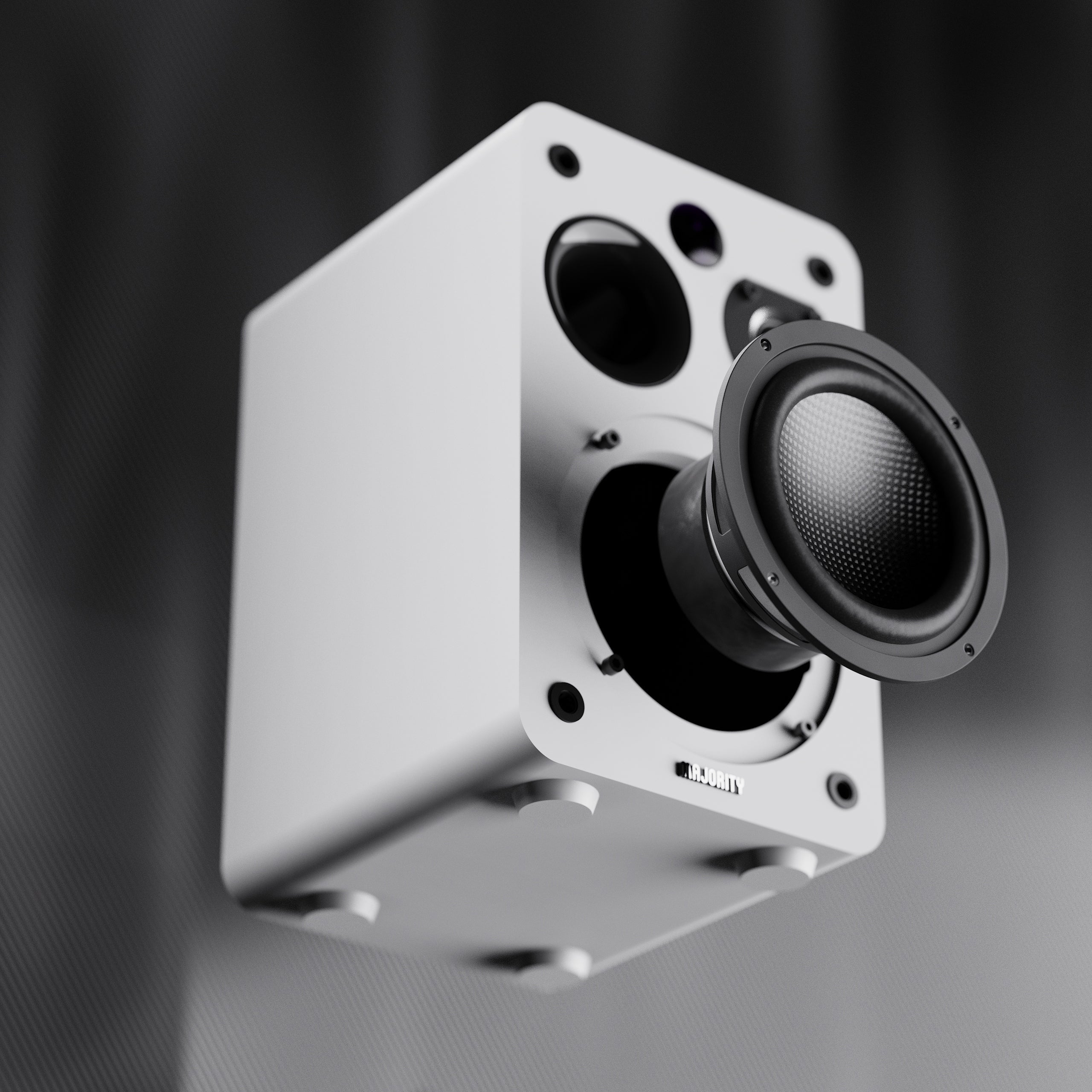 Majority D70X Active Powered Bookshelf Speakers, White - official product image