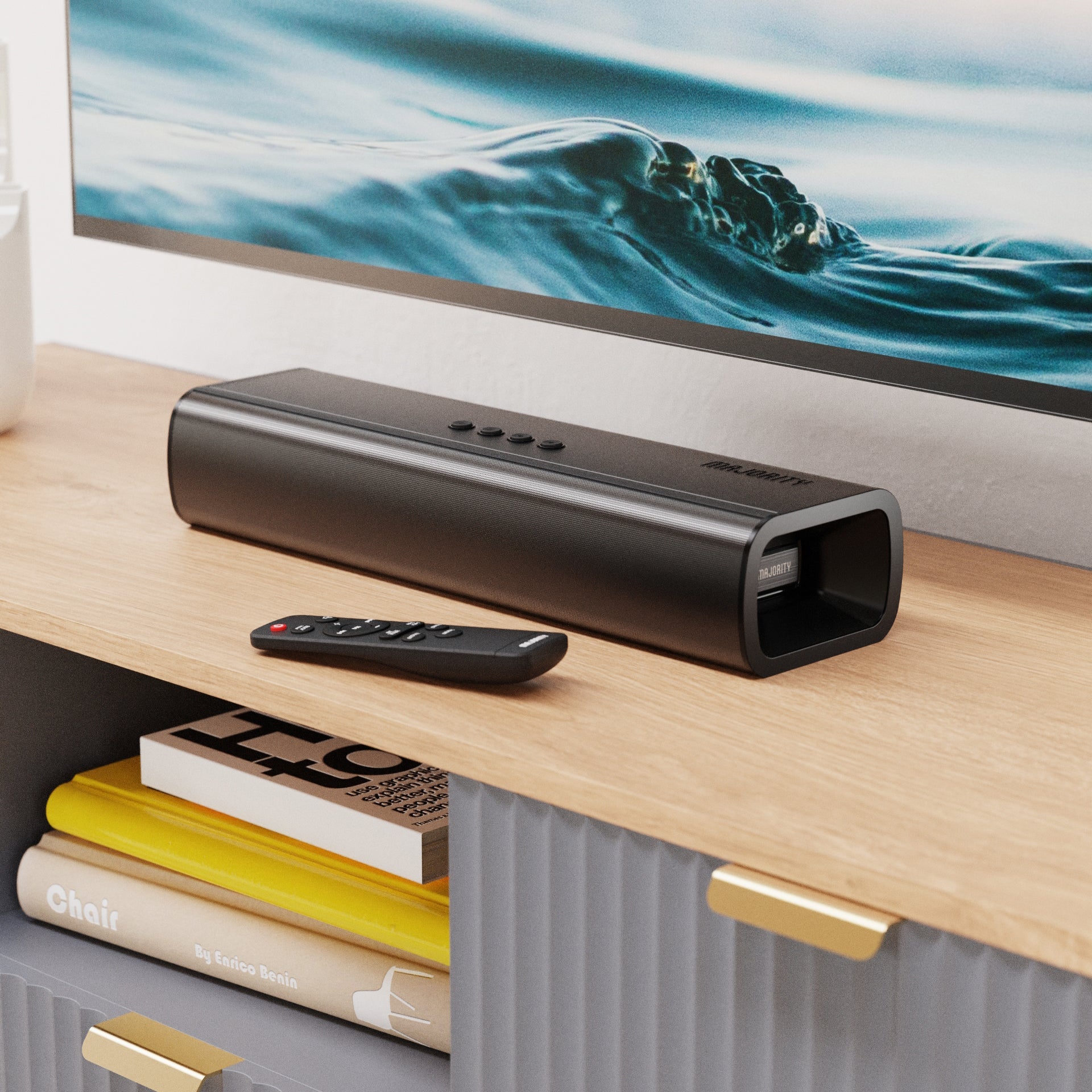 Majority Naga 60 Plus Soundbar with Wireless Subwoofer, Black - official product image