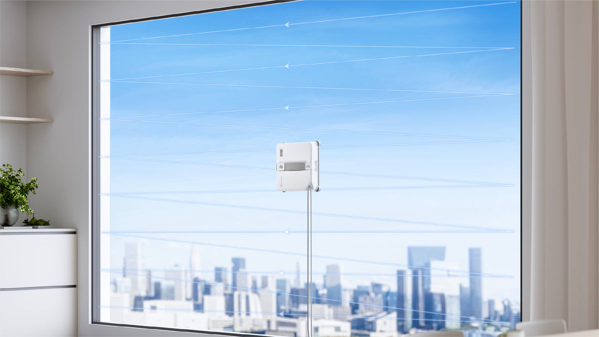Ecovacs WINBOT mini 2 Window Cleaning Robot - Grey - floor-to-ceiling windows