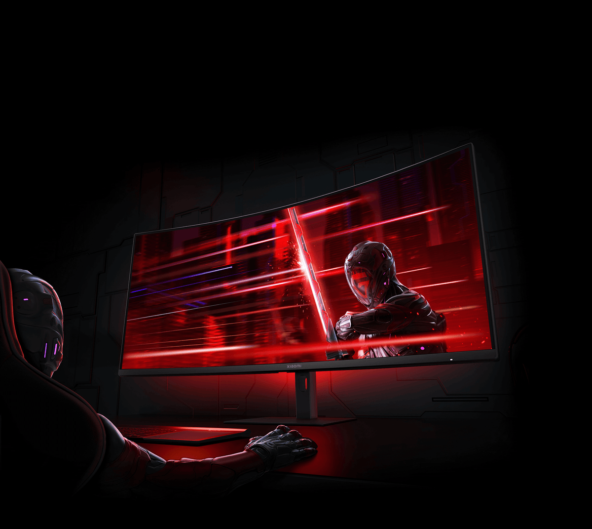 Xiaomi G34WQi 34" WQHD 180Hz Curved Gaming Monitor - gaming desk