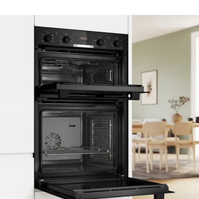BOSCH Series 4 Electric Double Oven – Black | MBA533BB3B