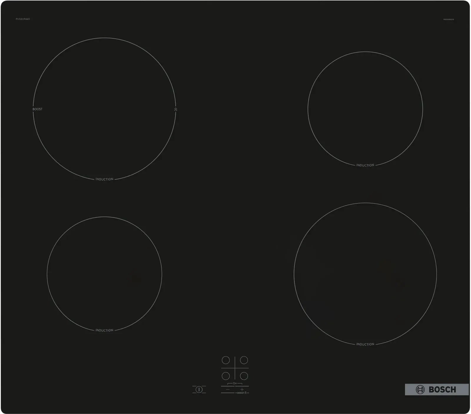 Bosch PUG61RAA5B Series 2 60cm 4 zone induction hob in Black