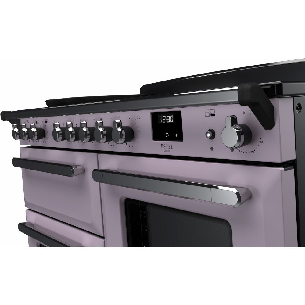 Rangemaster Estel Deluxe 110 Induction range cooker in Heather with Chrome trim