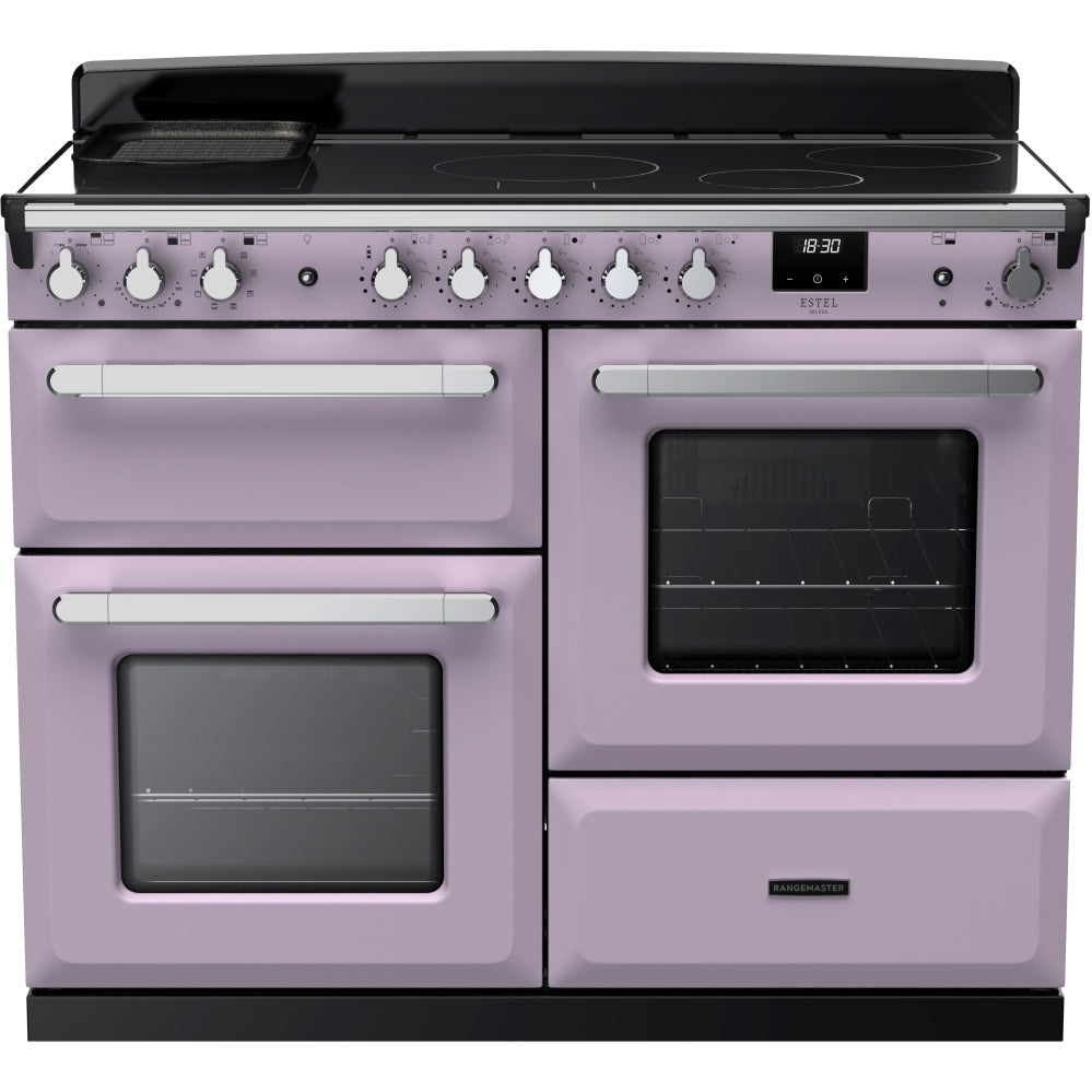 Rangemaster Estel Deluxe 110 Induction range cooker in Heather with Chrome trim