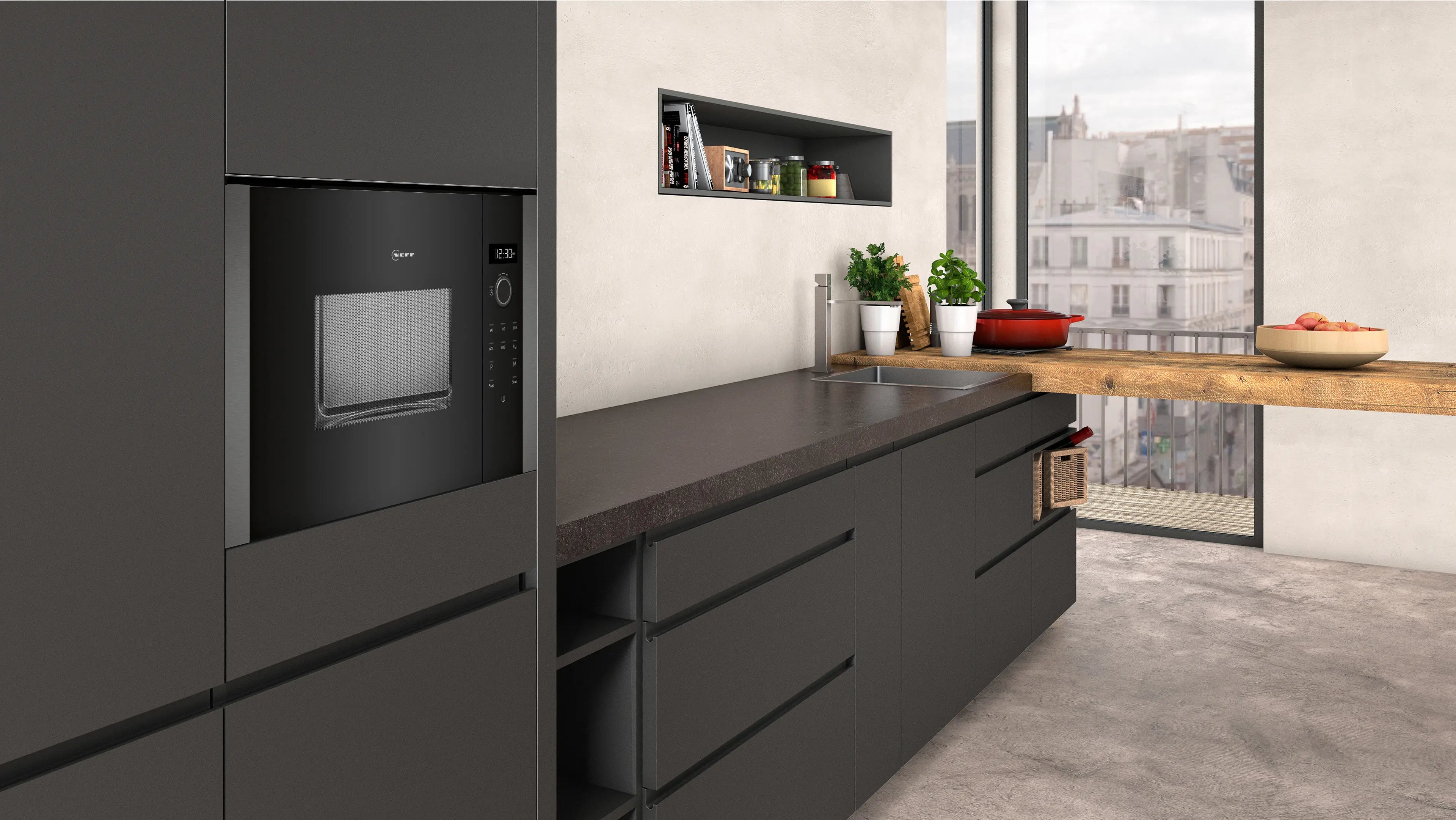 NEFF N50 HLAWD23G0B built-in microwave oven in Graphite-Grey