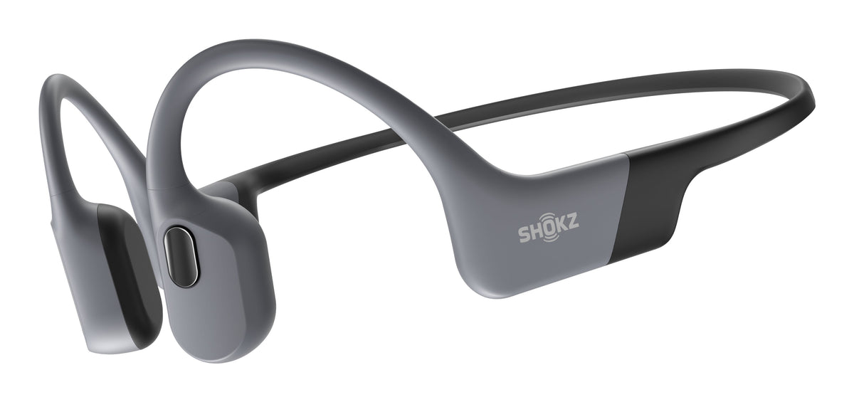Shokz OpenSwim Pro Bone Conduction Swimming Headphones - Grey - angled view