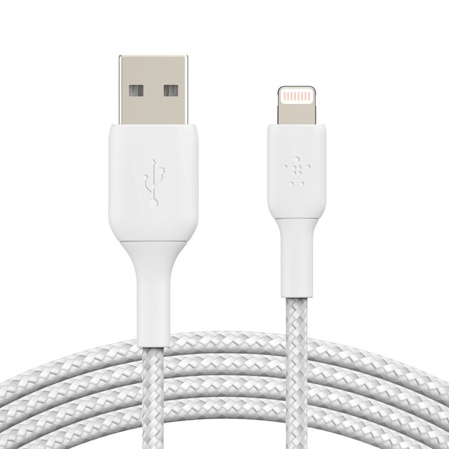 Belkin BoostCharge Pro Braided USB-A to Lightning Cable 2m White product image
