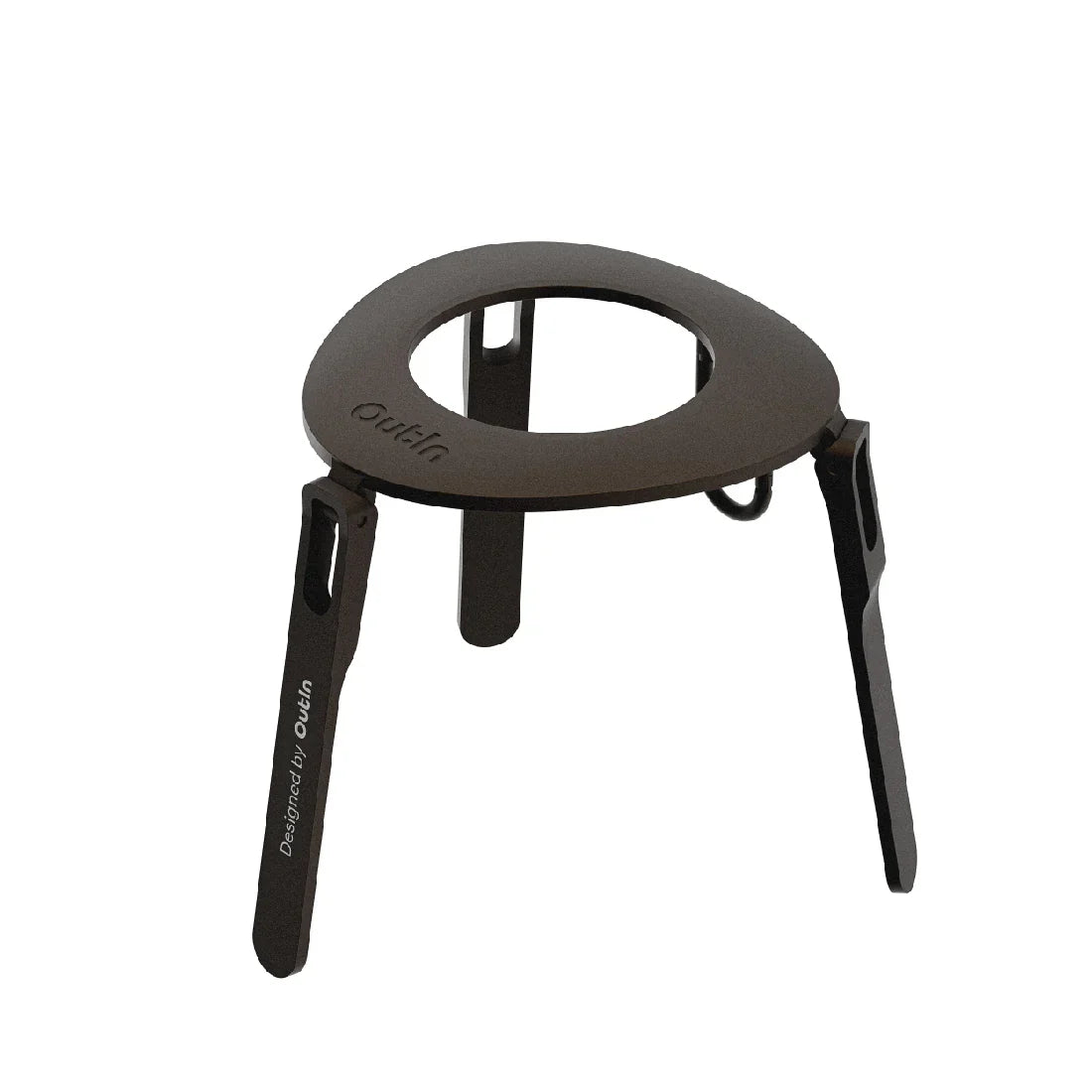 Outin Foldable Coffee Stand tripod in dark anodised aluminium