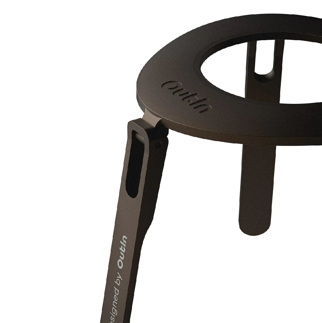 Outin Foldable Coffee Stand tripod in dark anodised aluminium