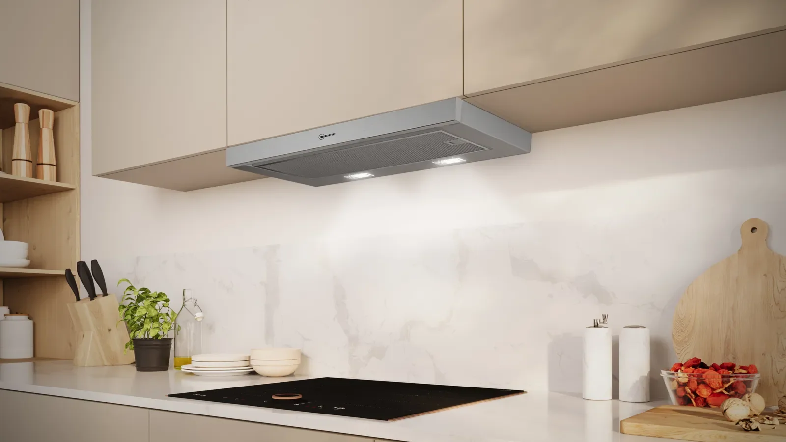 NEFF N 30 D46BR22N1B 60cm telescopic cooker hood in Silver Metallic
