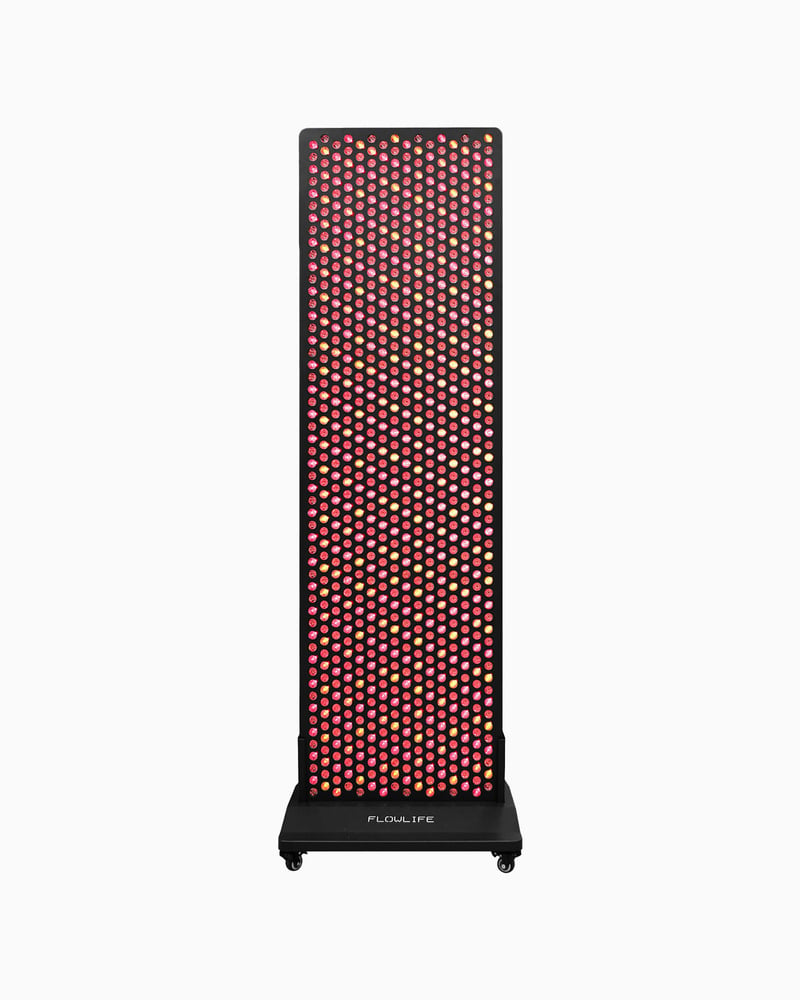 Flowlife Flowlight Panel 4300 Eight Waves Full-Body Red Light Panel - Black - on its wheeled stand