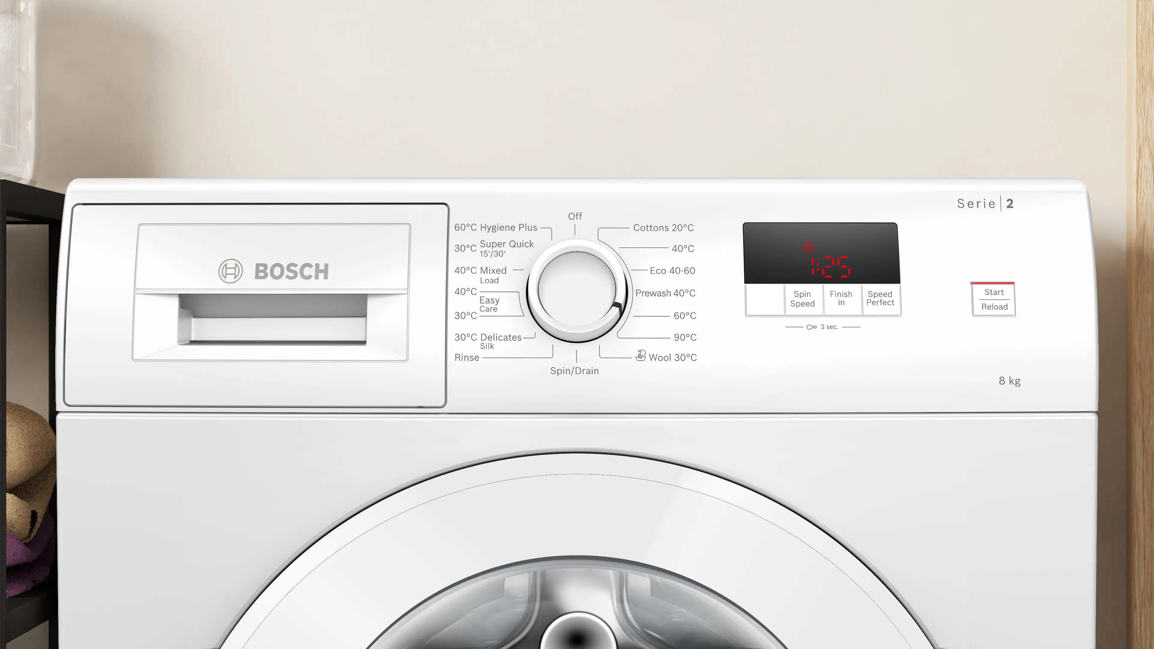 Bosch WGE03408GB Series 2 freestanding 8kg washing machine in White