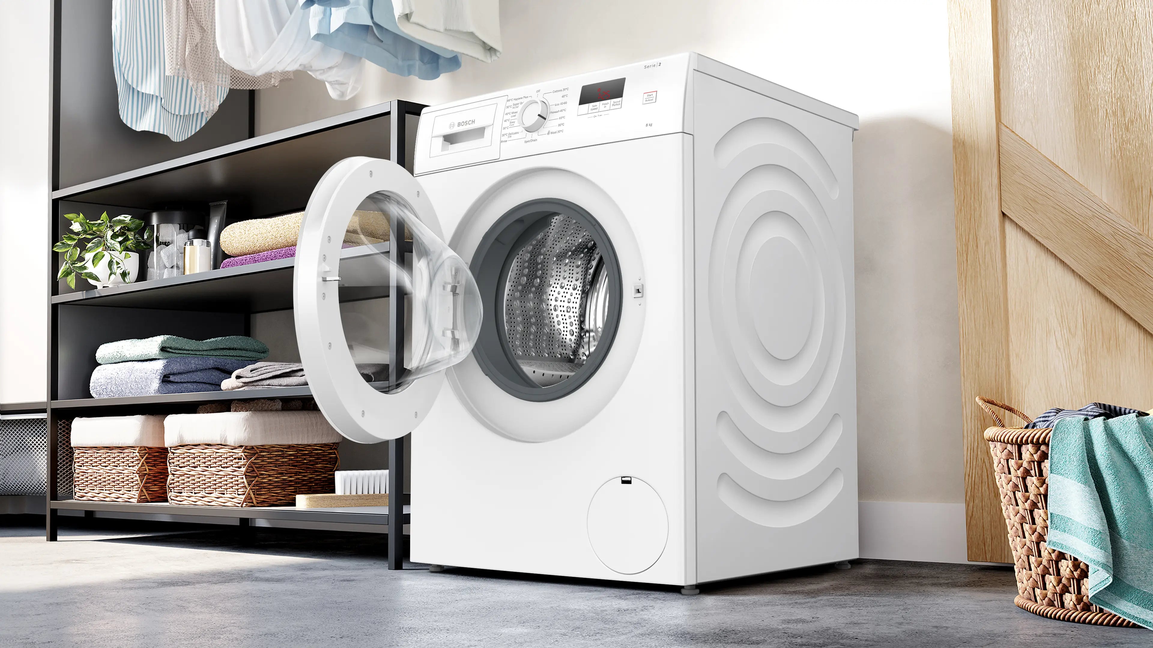 Bosch WGE03408GB Series 2 freestanding 8kg washing machine in White