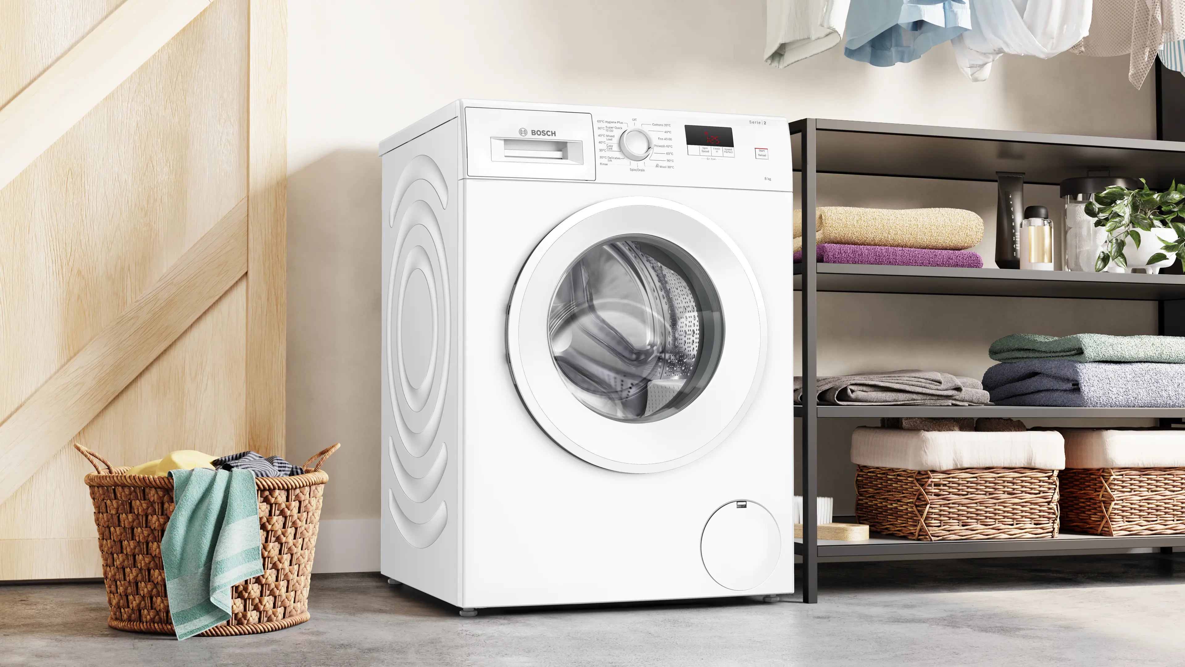 Bosch WGE03408GB Series 2 freestanding 8kg washing machine in White