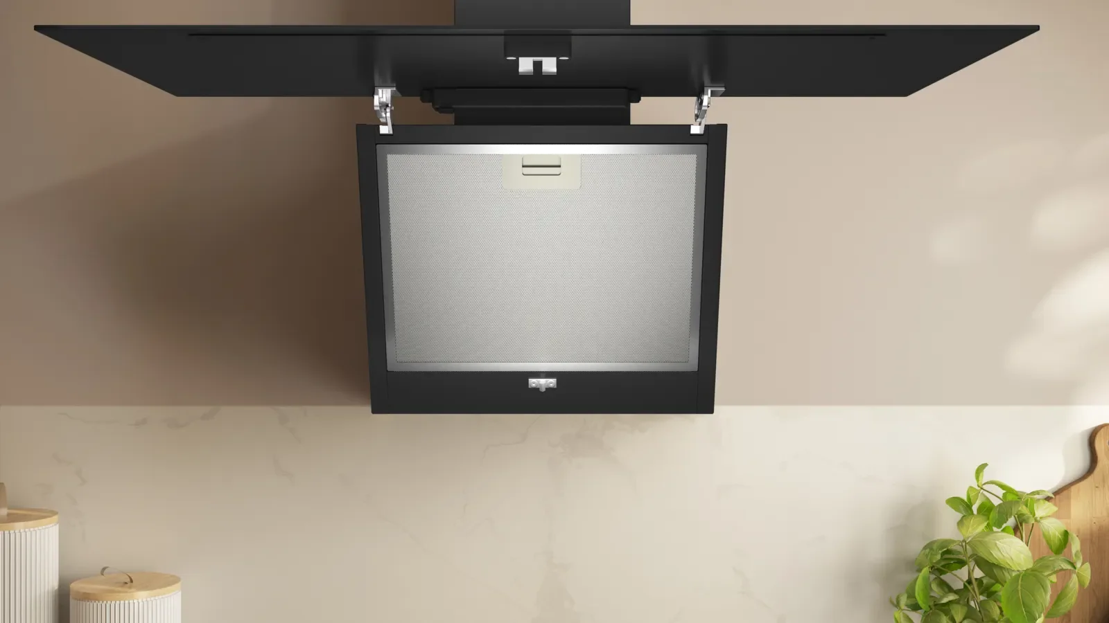 NEFF N 30 D83IDK1S0B 80cm angled glass chimney cooker hood in Black