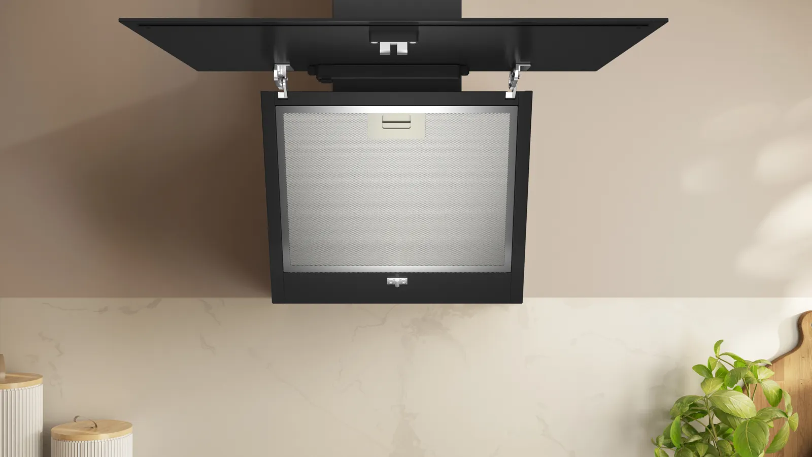 NEFF N 30 D63IDK1S0B 60cm angled glass chimney cooker hood in Black