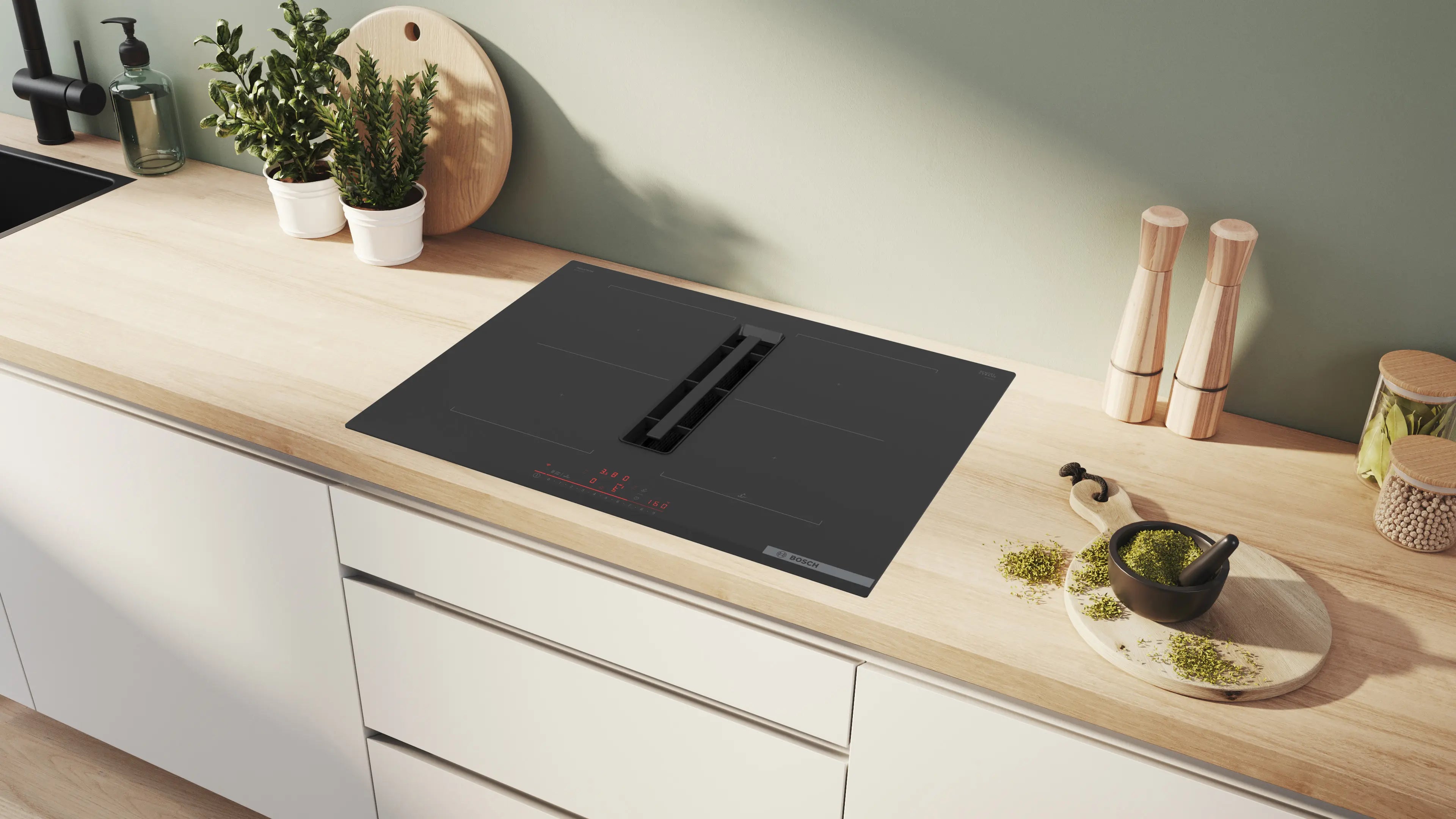 Bosch Series 6 PVQ731H26E 70cm vented induction hob in Black