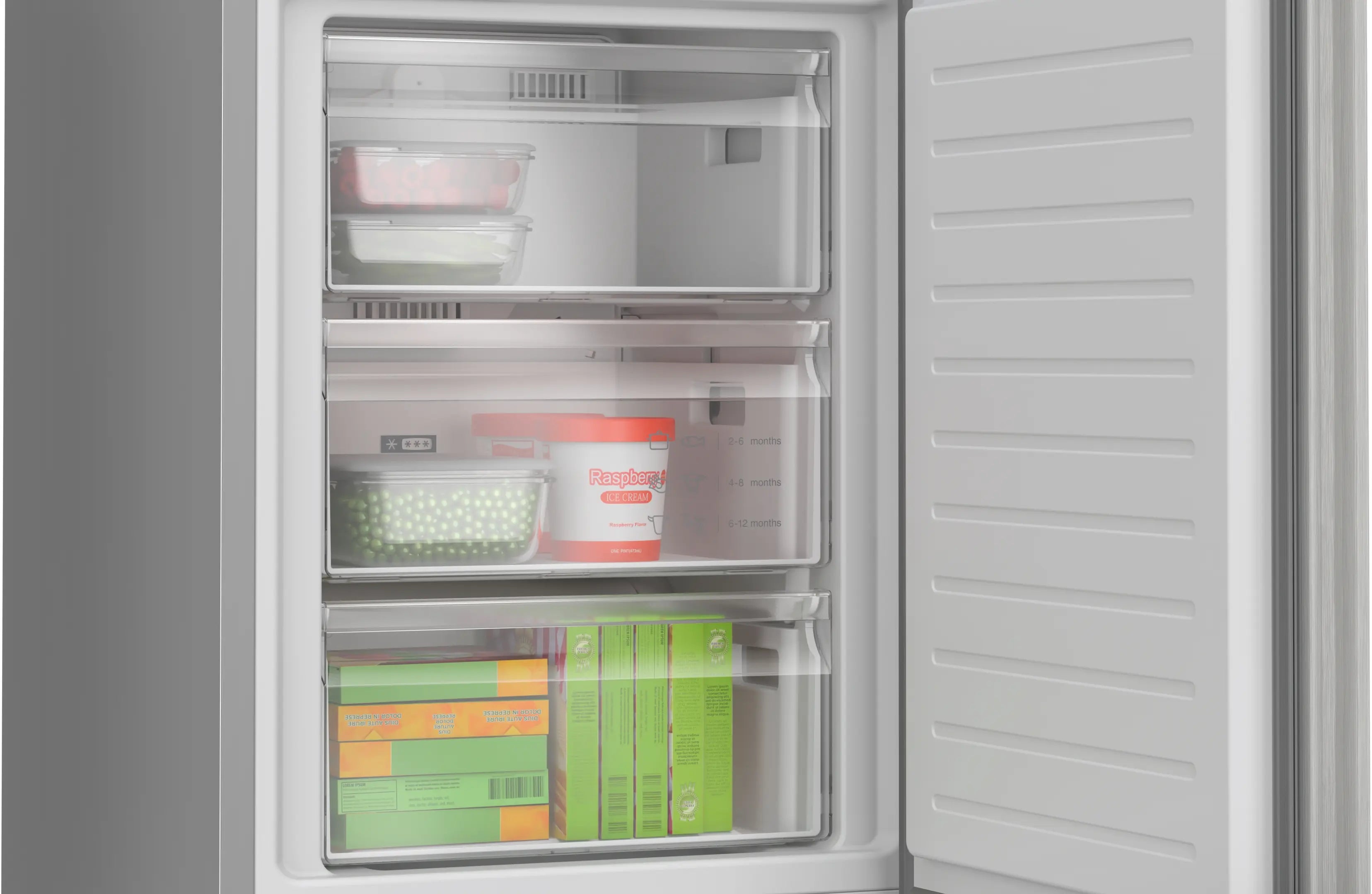 Bosch KGN392LBFG Series 4 freestanding fridge freezer in Stainless Steel Look