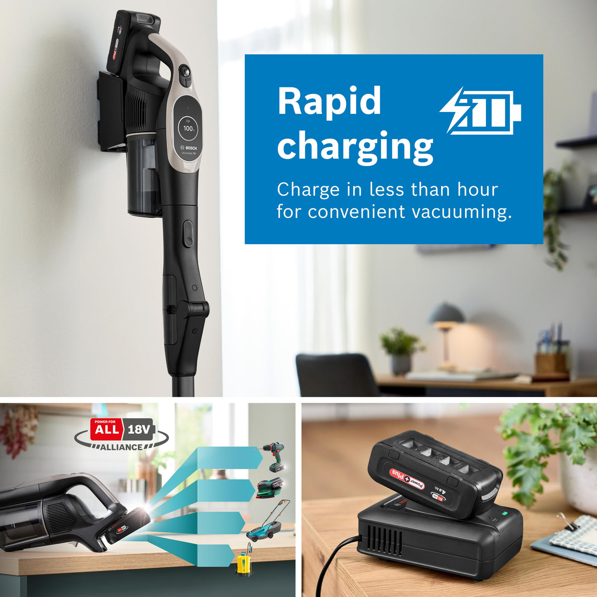 Bosch Unlimited 10 Cordless Vacuum Cleaner - Graphite - accessory pack included