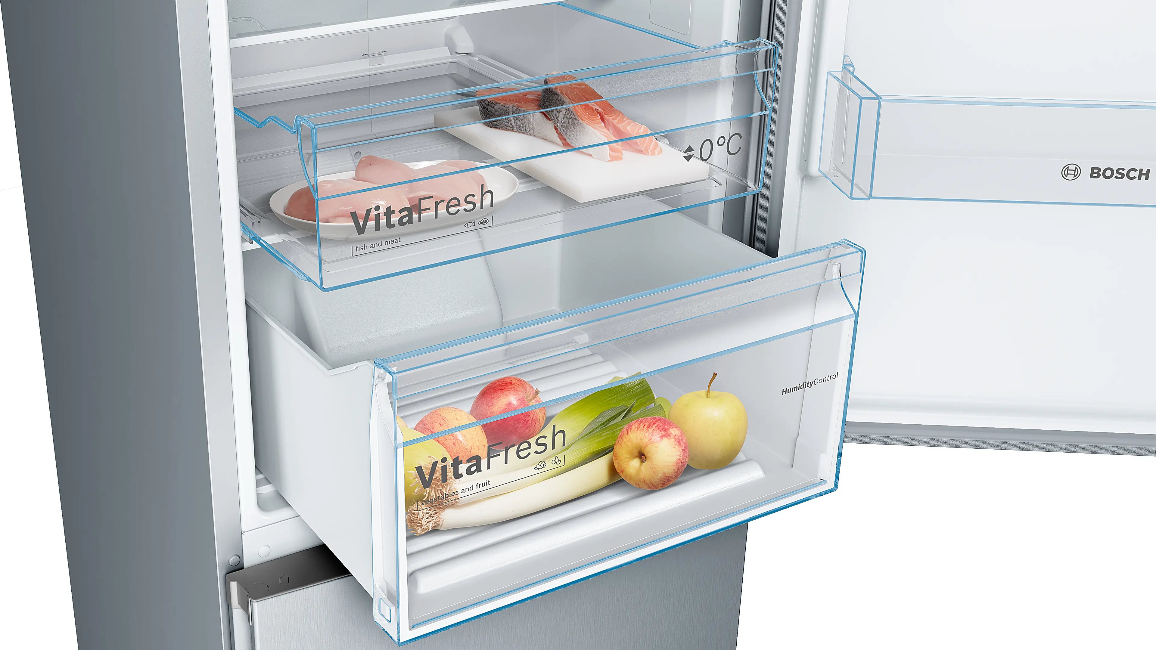 Bosch KGN392LEBG Series 4 freestanding fridge freezer in Stainless Steel Look