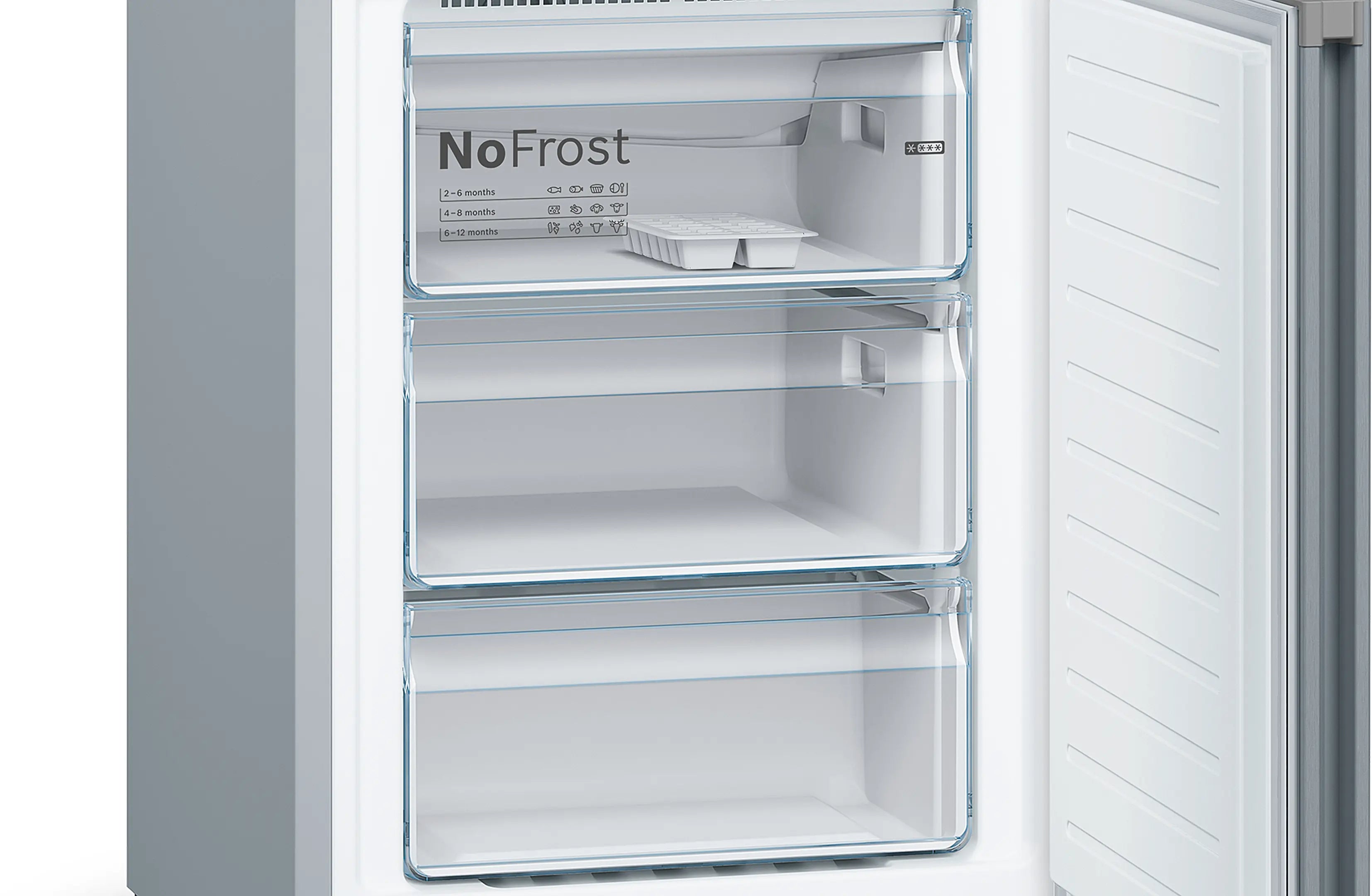 Bosch KGN392LEBG Series 4 freestanding fridge freezer in Stainless Steel Look