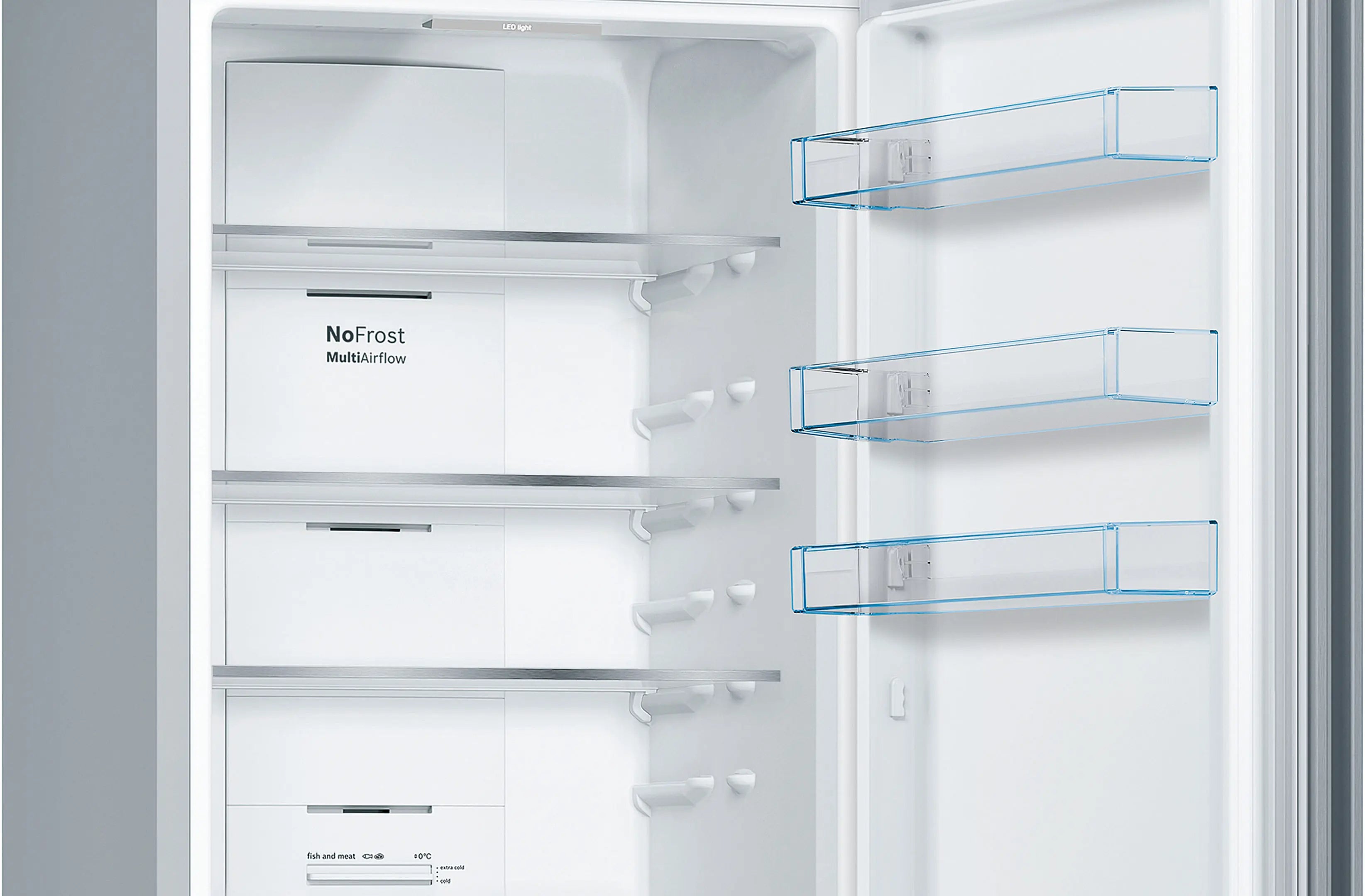 Bosch KGN392LEBG Series 4 freestanding fridge freezer in Stainless Steel Look