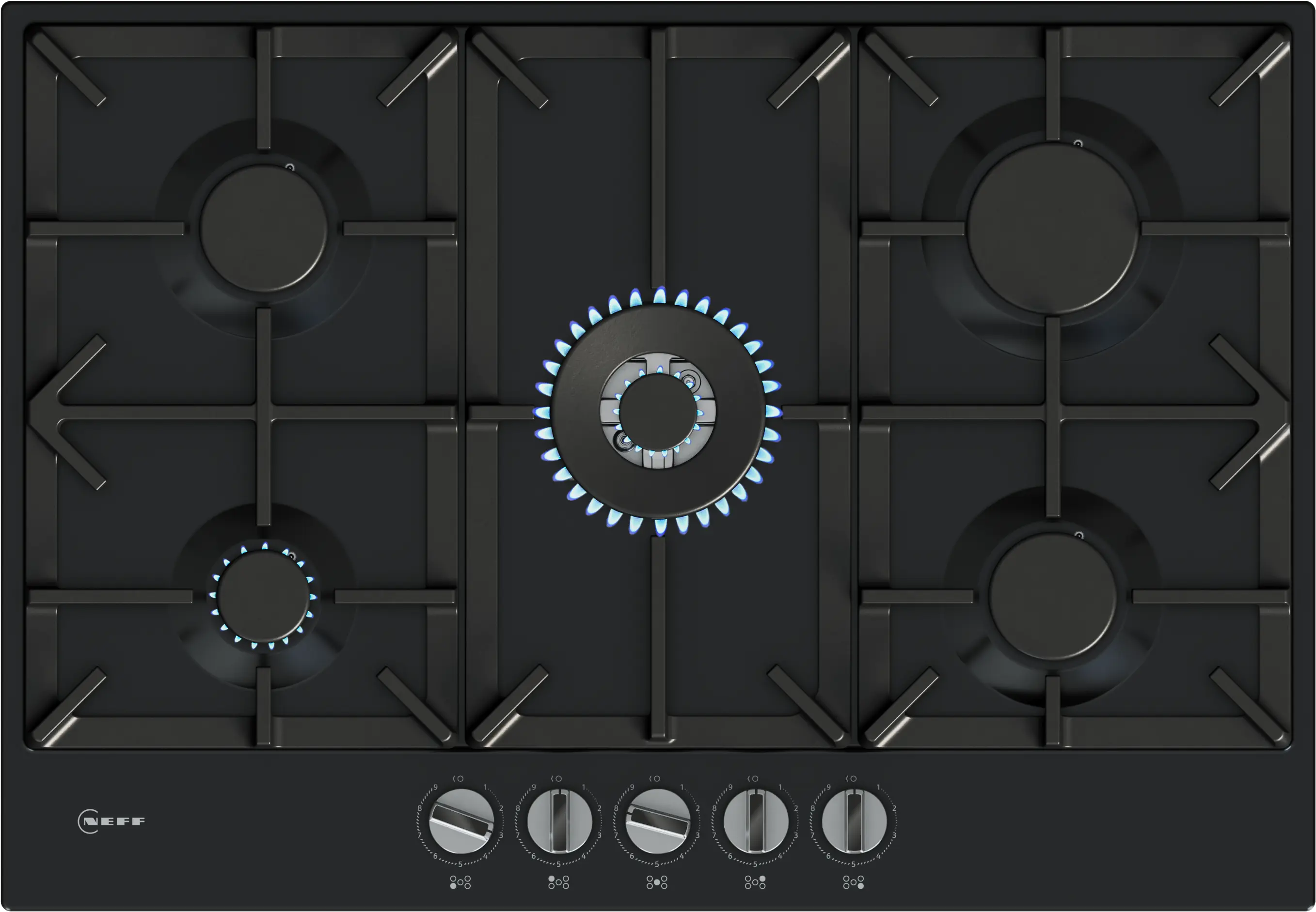 NEFF N70 T27CIQ8S0 75cm 5 burner gas hob in Black