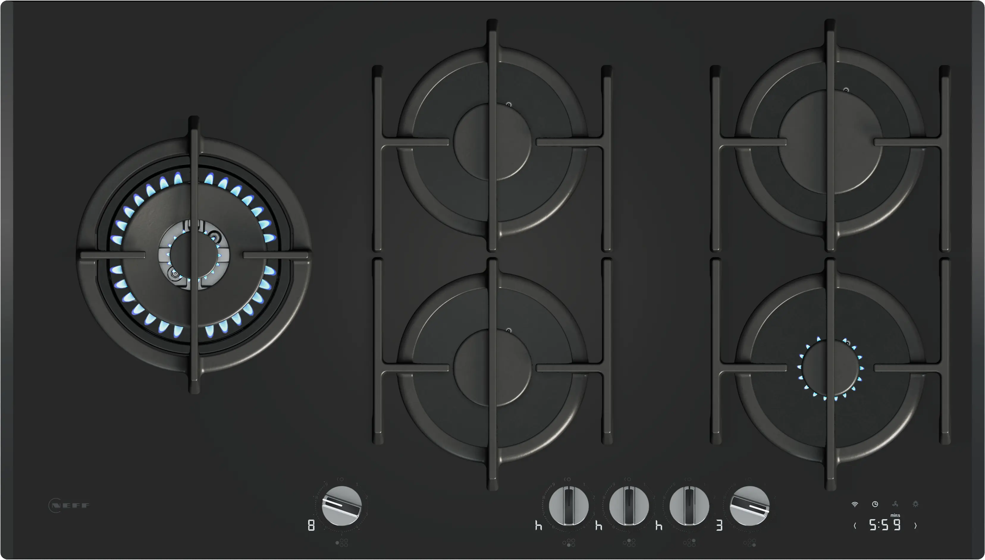 NEFF N 90 T29RHS4S0 90cm 5 burner gas hob in Black