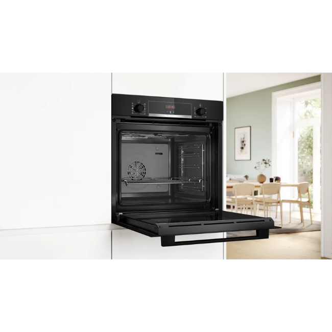 Bosch Series 4 Single Built-in Oven With Added Steam Function - Black | HQA534BB3B
