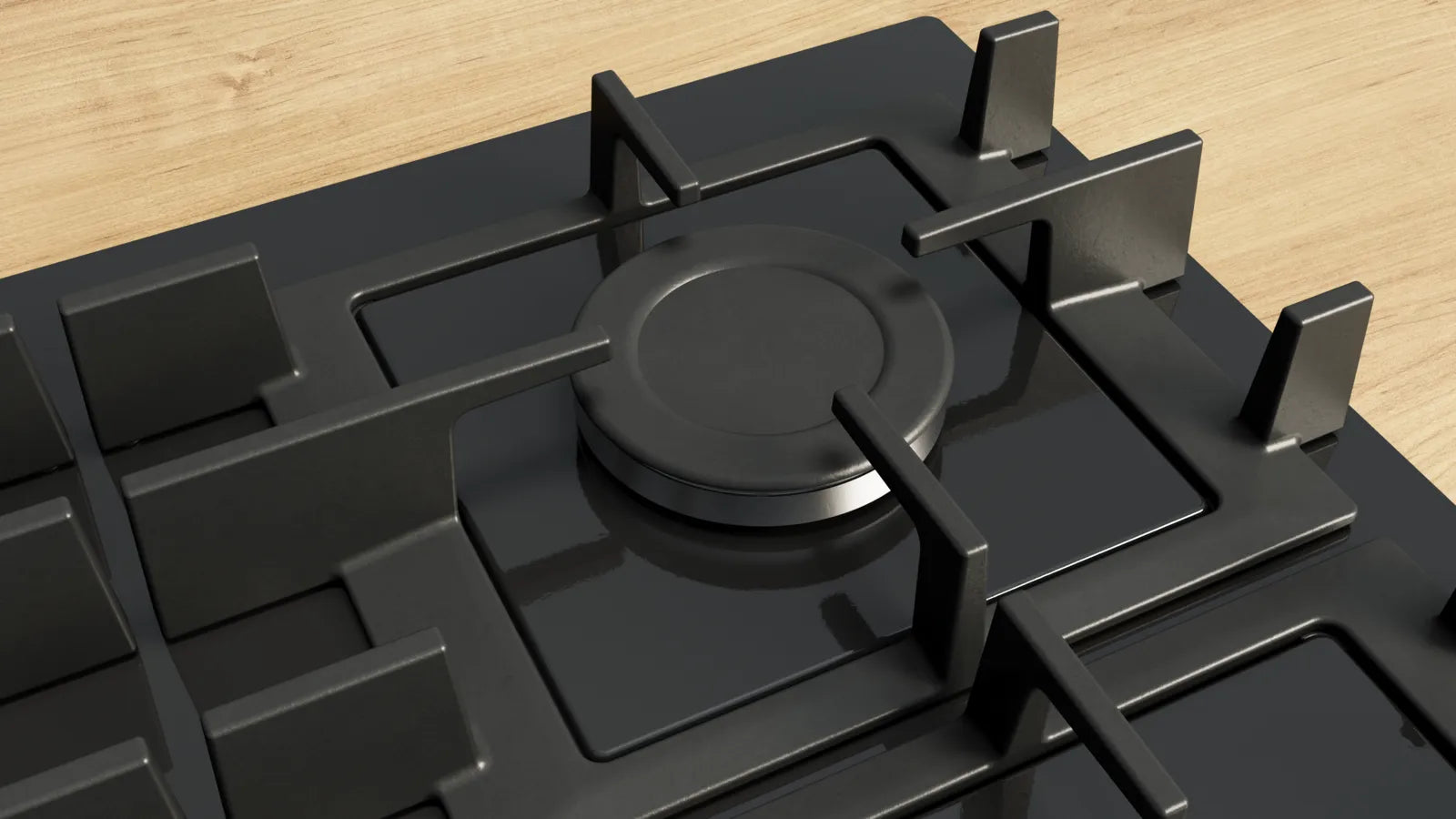 Bosch PNP6B6K40 Series 4 60cm 4 burner gas hob in Black tempered glass