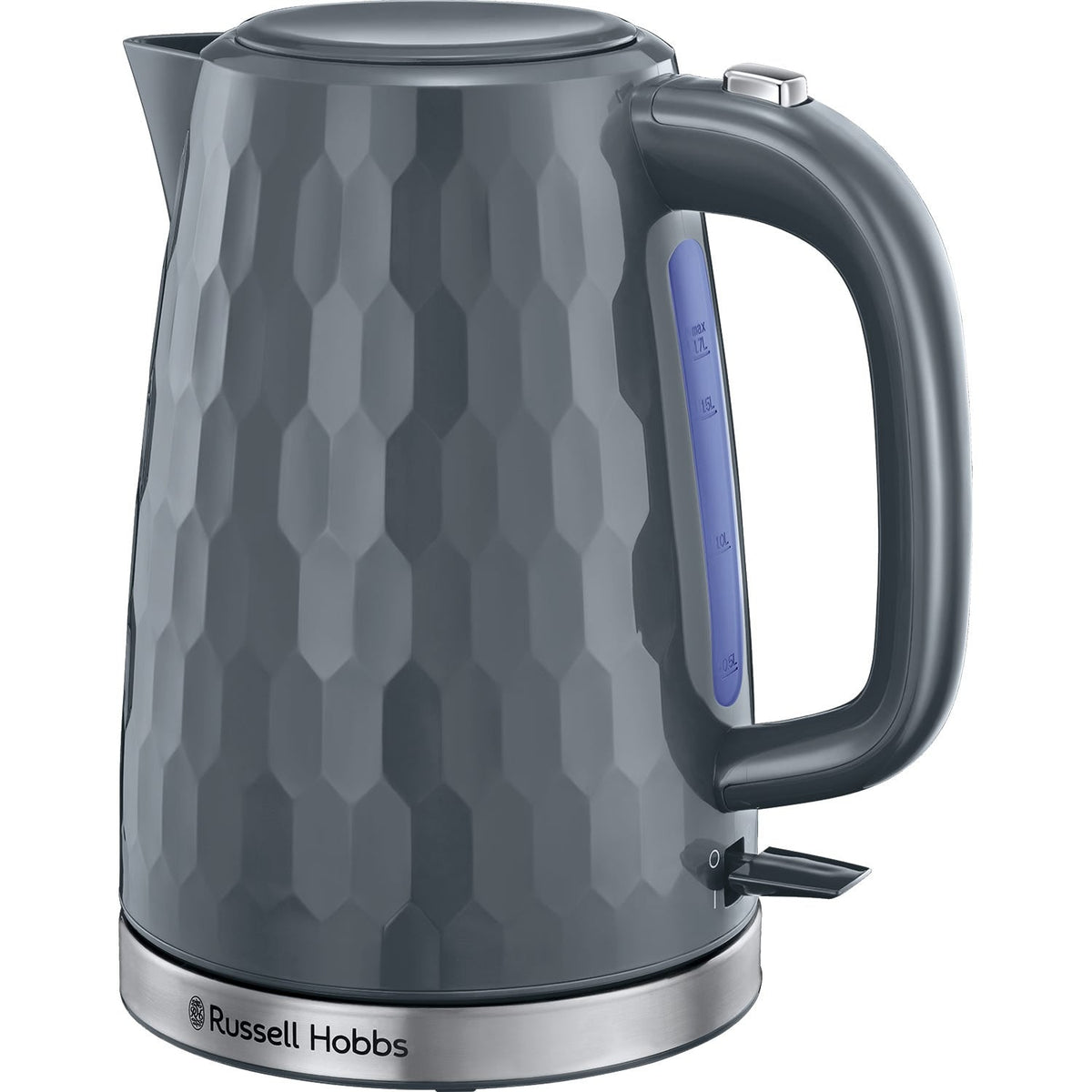 Russell Hobbs Honeycomb 1.7L Kettle 3000W - Grey - front view