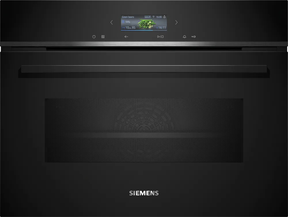 Siemens iQ700 Built‑In Compact Oven with Microwave Function – Black | CM724G1B1B