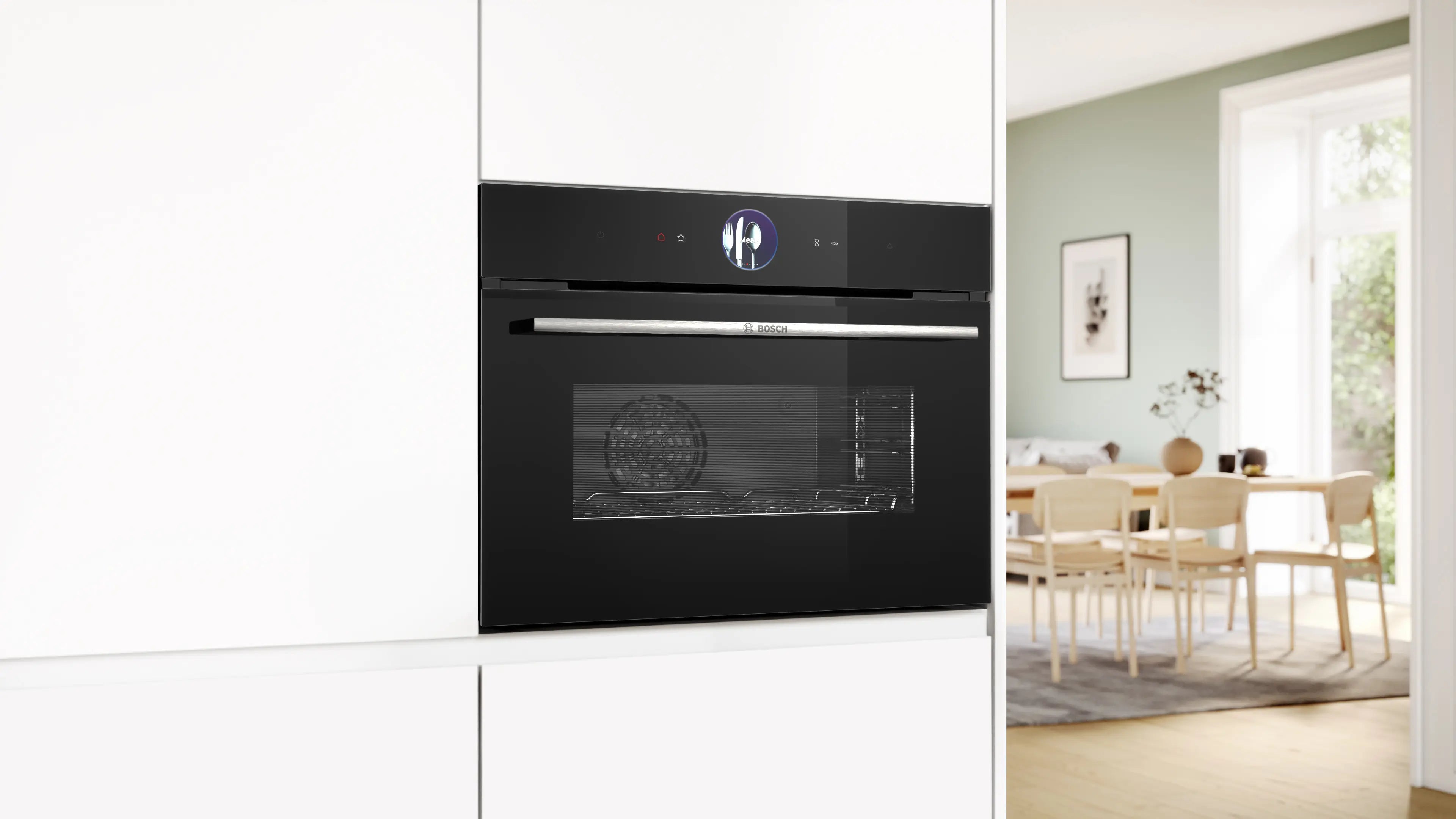Bosch Series 8 compact combi-steam oven with air fry in Black