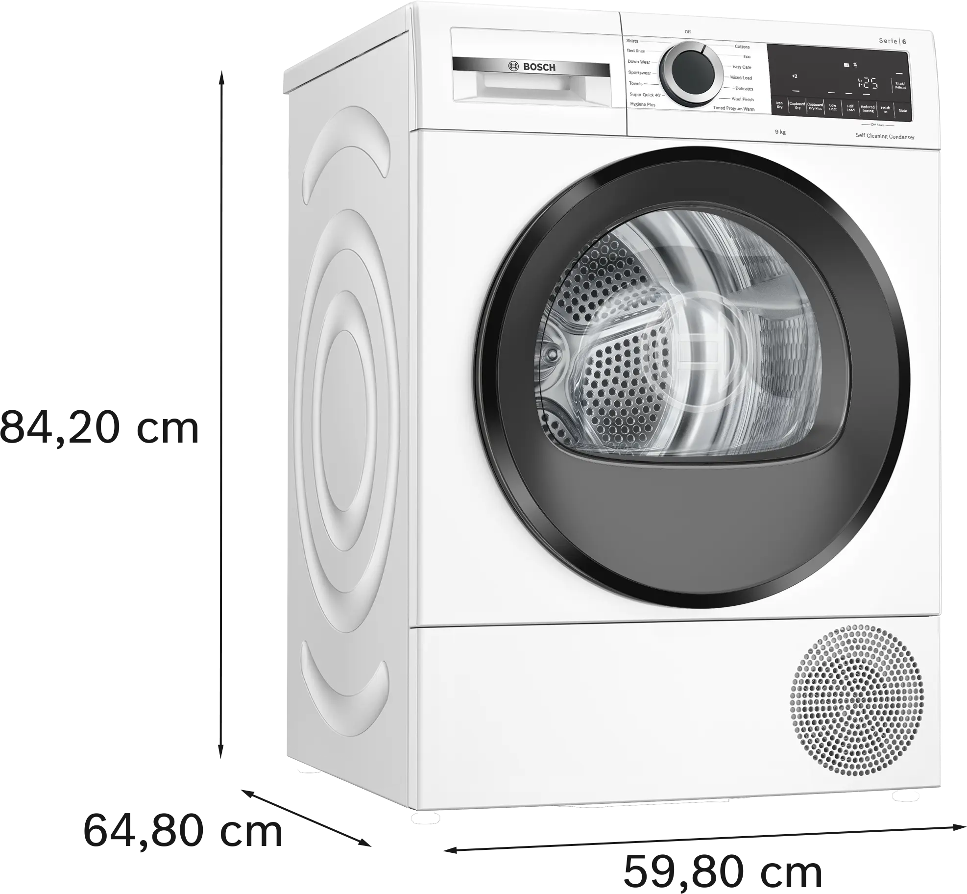 Bosch WQG24500GB Series 6 9kg heat pump tumble dryer in White