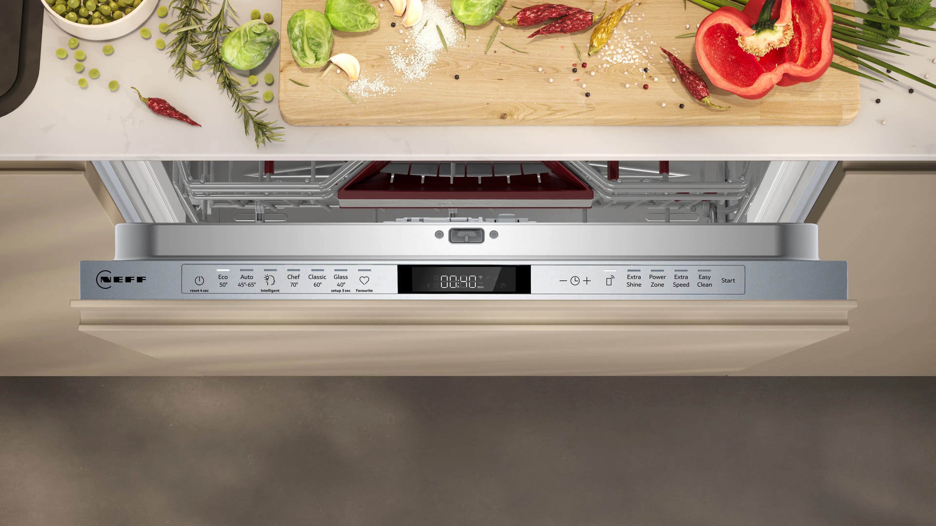 NEFF S197YCX05G N70 fully integrated dishwasher in Stainless Steel