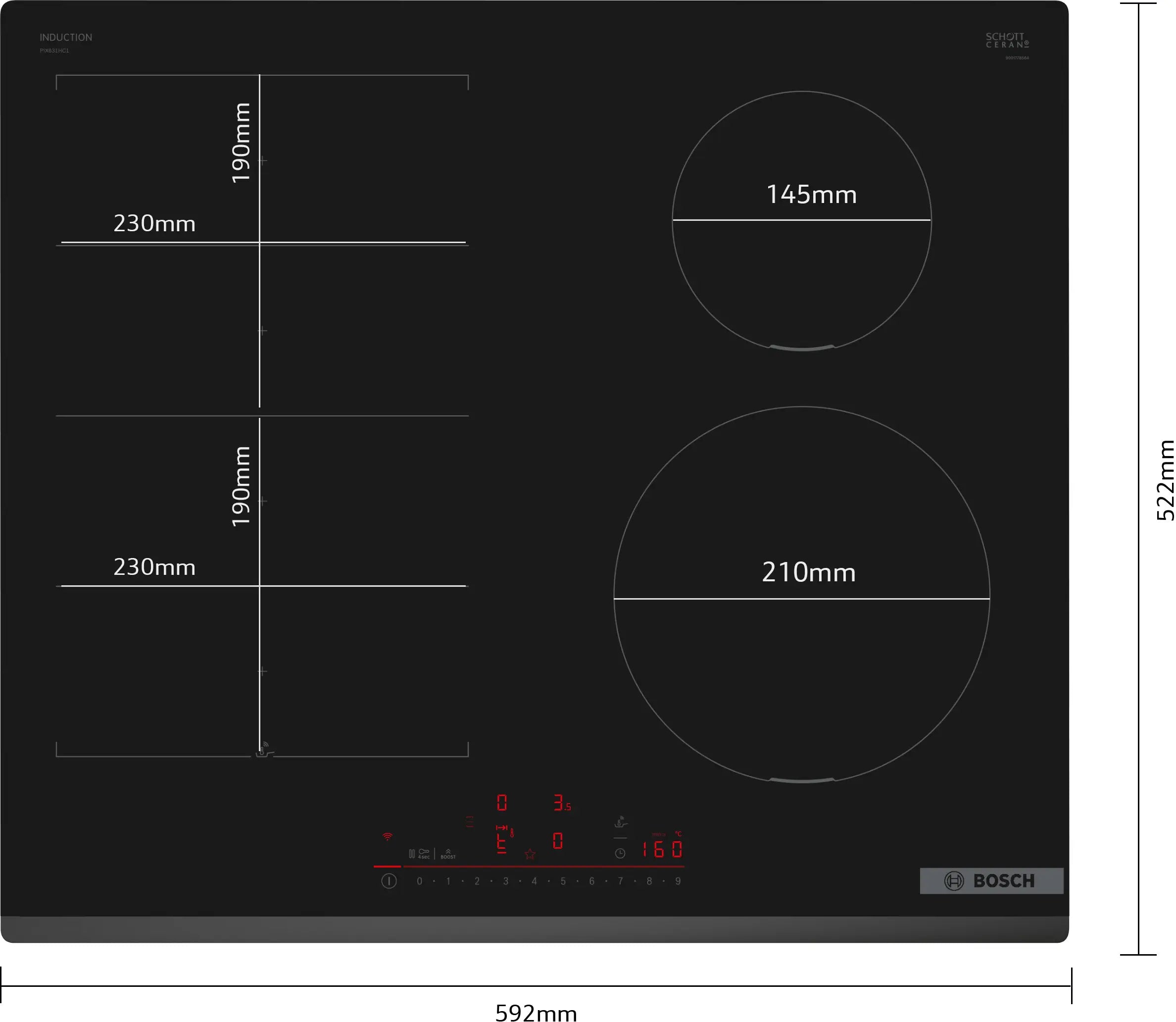 Bosch Series 6 PIX631HC1E 60cm FlexInduction hob in Black