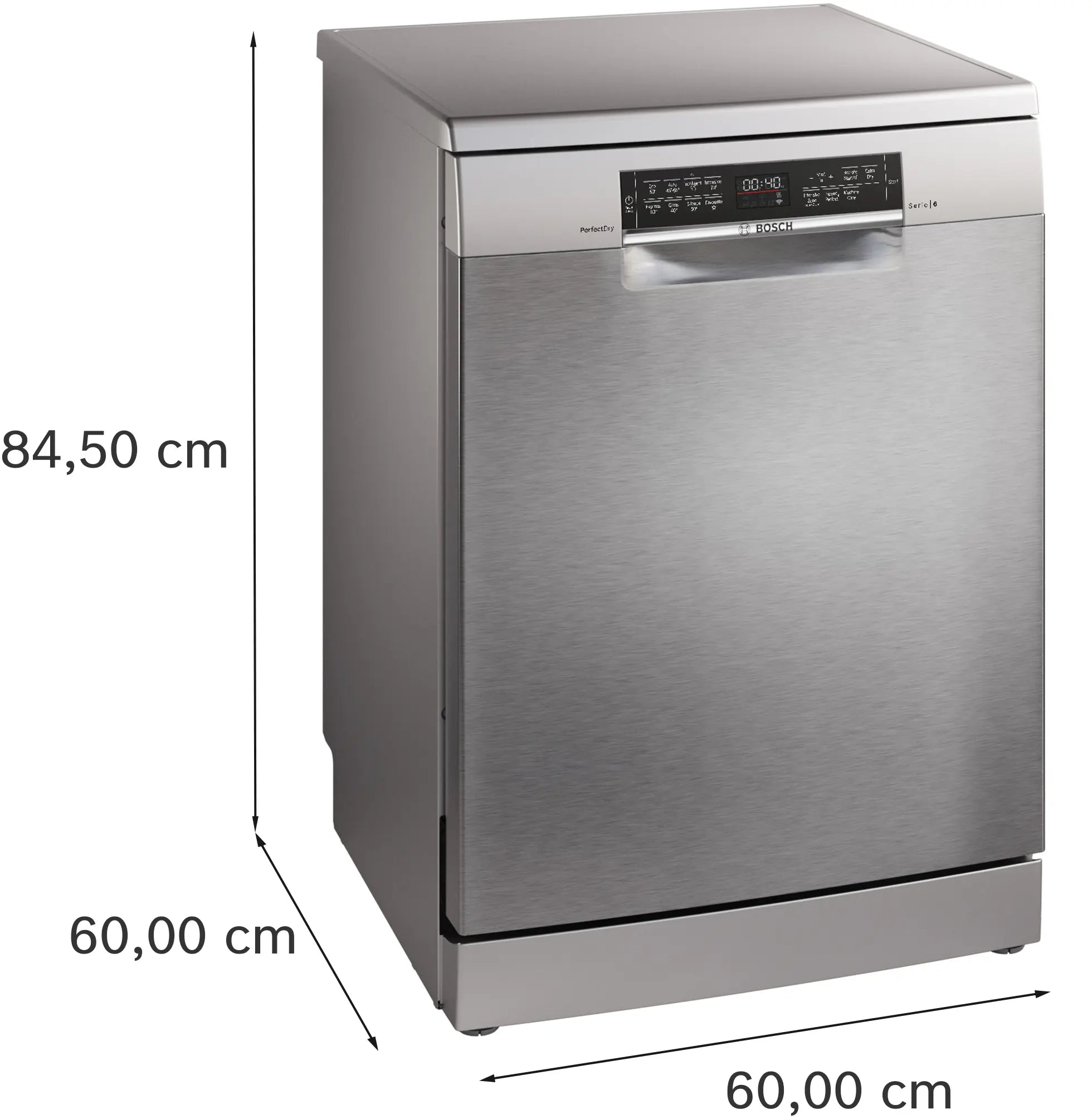 Bosch SMS6TCI02G Series 6 freestanding 60cm dishwasher in Brushed Steel Anti-Fingerprint