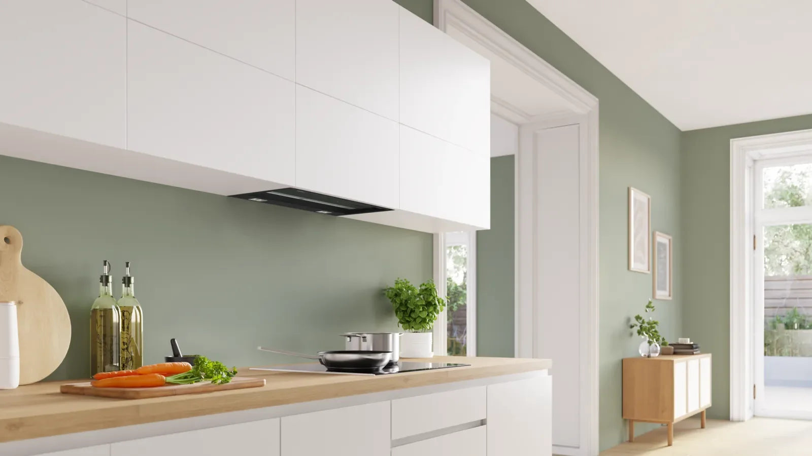 Bosch DBB67DP60B Series 6 60cm integrated design cooker hood with Smart Hood Automatic in Matt Black