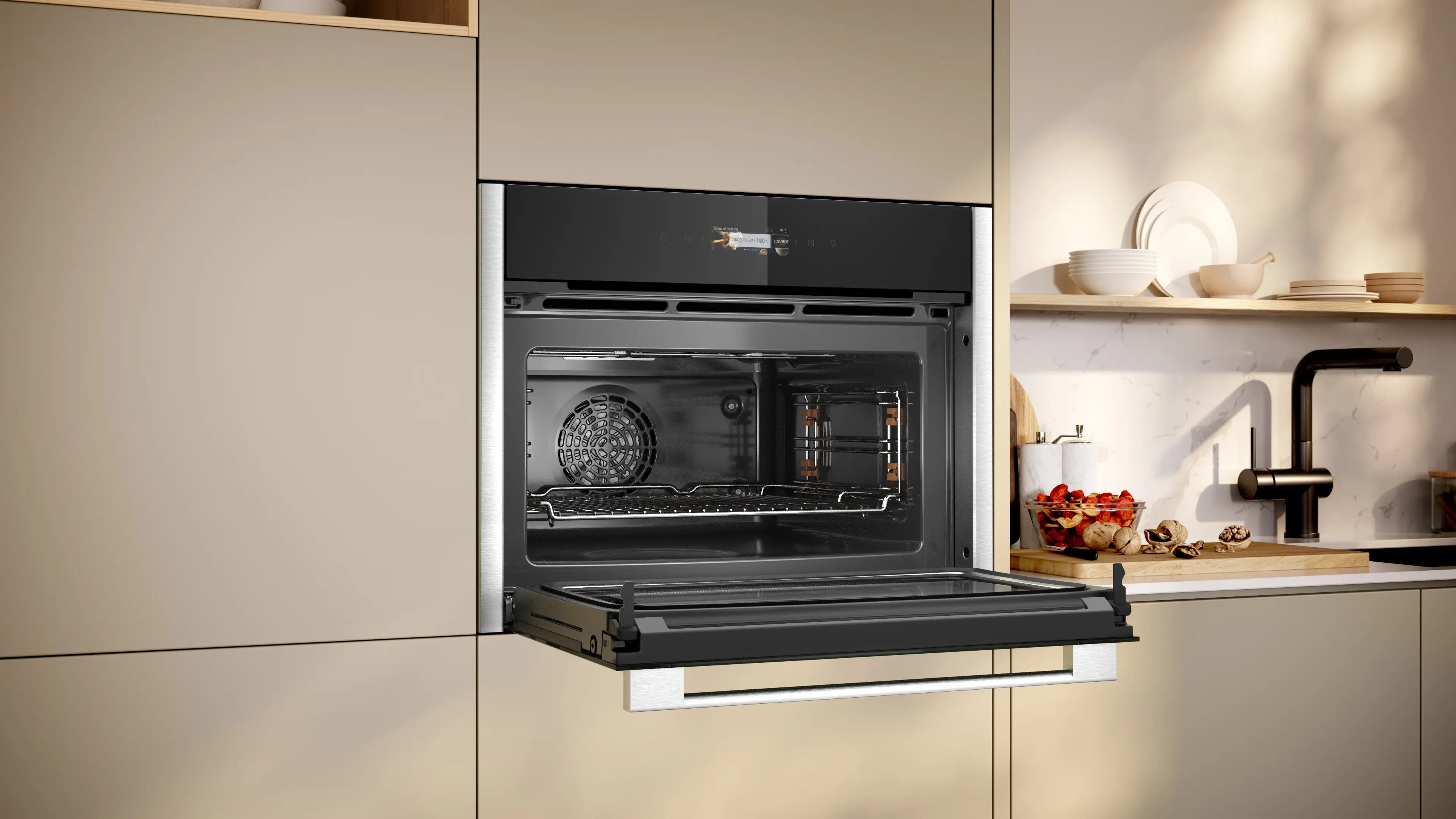 NEFF N70 C24MR21N0B built-in compact oven with microwave in Stainless Steel