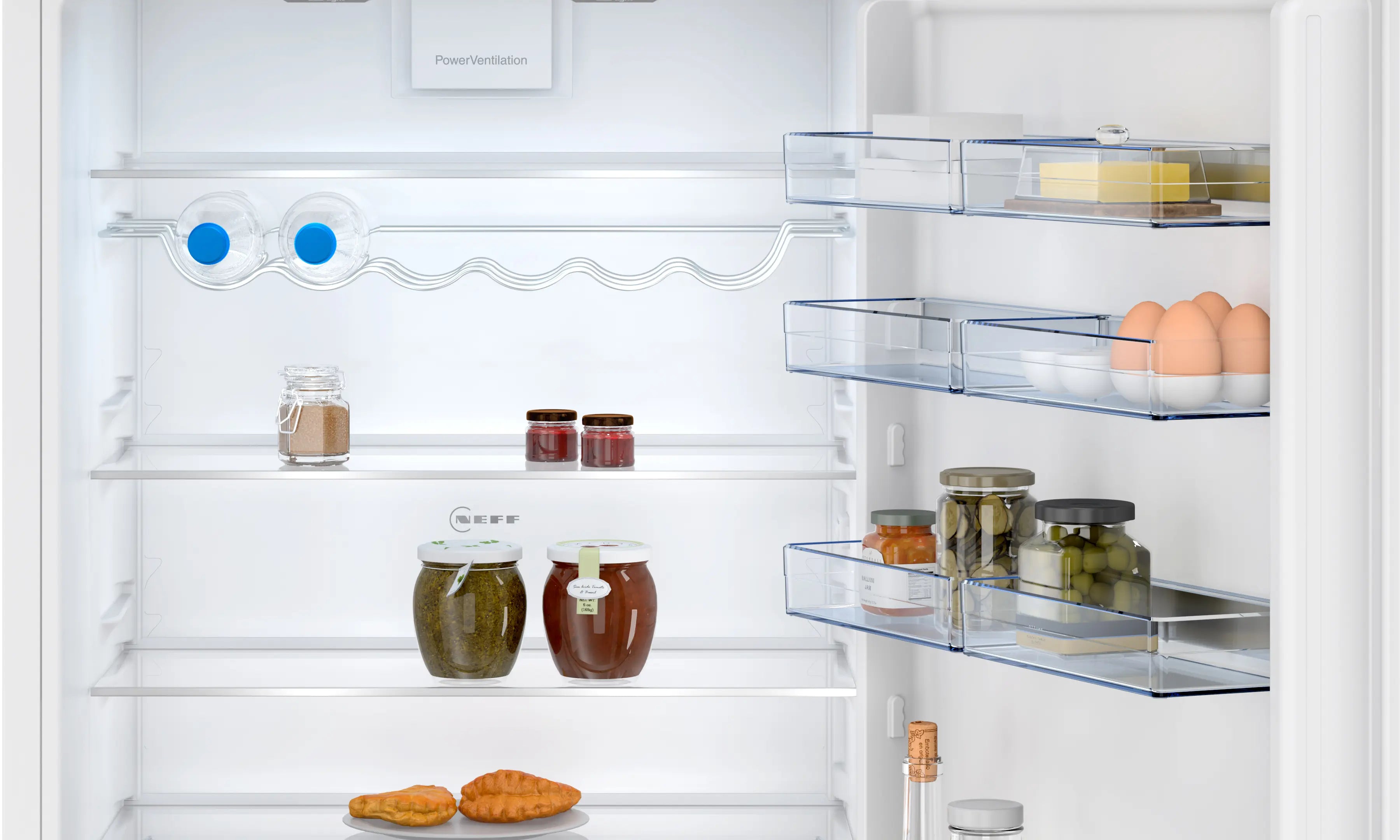 NEFF KB7966DD1G N70 built-in fridge freezer with freezer at bottom