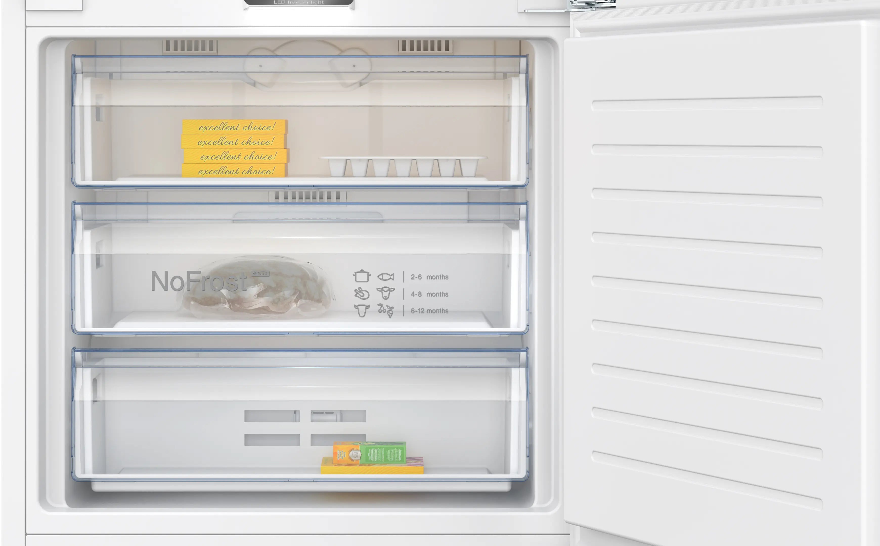NEFF KB7966DD1G N70 built-in fridge freezer with freezer at bottom