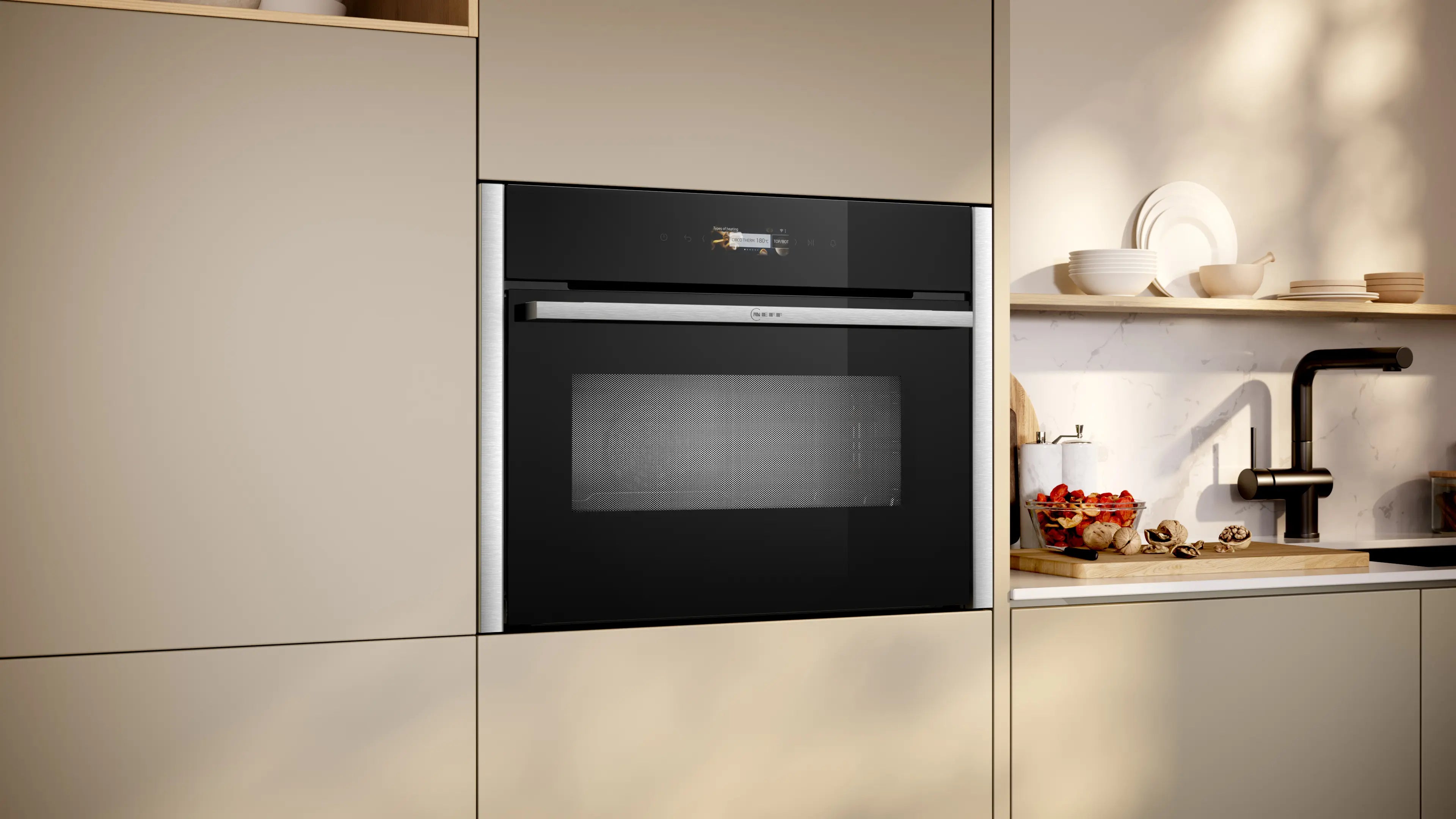NEFF N70 C24MR21N0B built-in compact oven with microwave in Stainless Steel