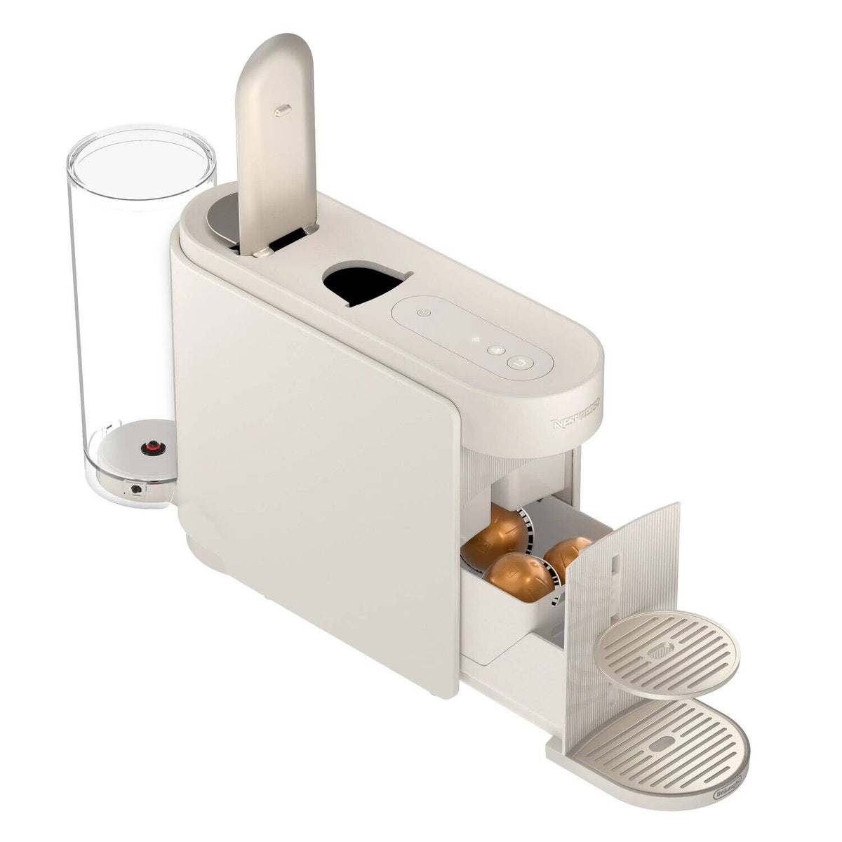 De'Longhi Nespresso Vertuo Up Coffee Machine - White - open capsule holder