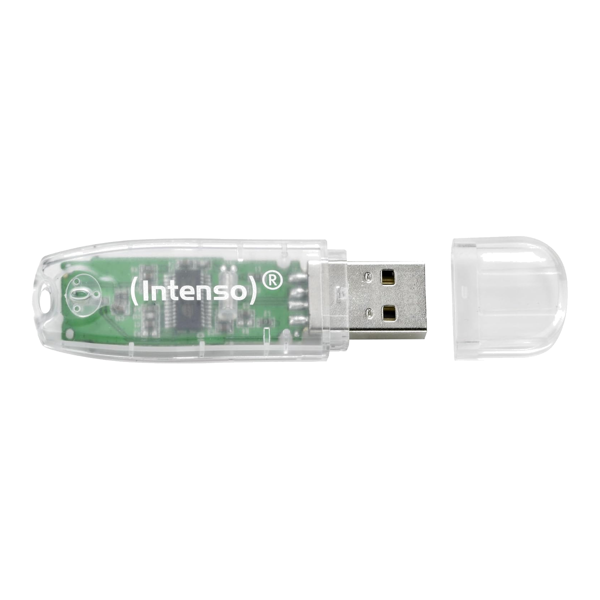 Intenso Rainbow Line 32GB USB 2.0 Flash Drive - Transparent - front view