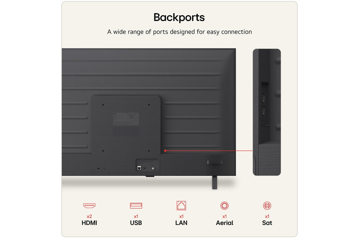 LG 43" LB65 Full HD AI Smart TV (2026) - rear connections