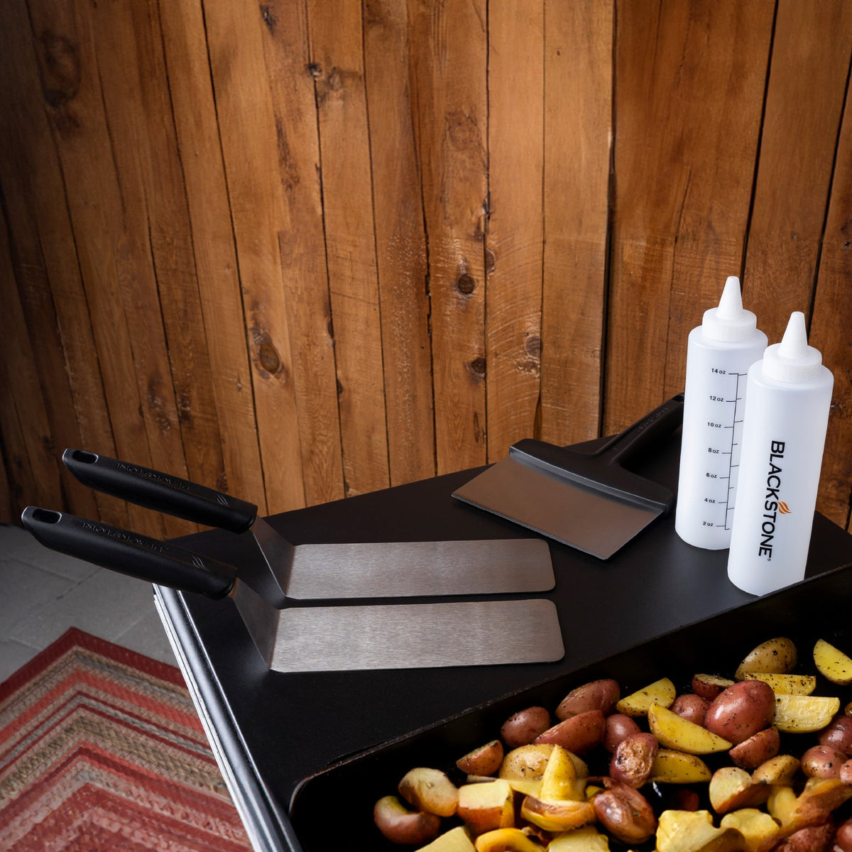Blackstone 5 Piece Griddle Toolkit - kit on the griddle