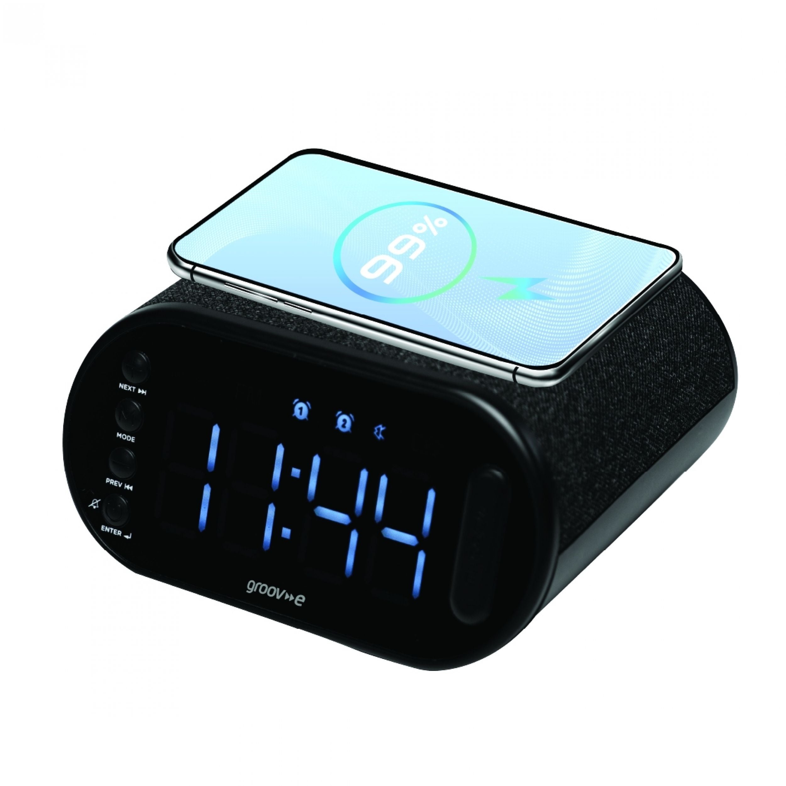 Groov-e Atlas II Bluetooth Alarm Clock Radio Black - official product image
