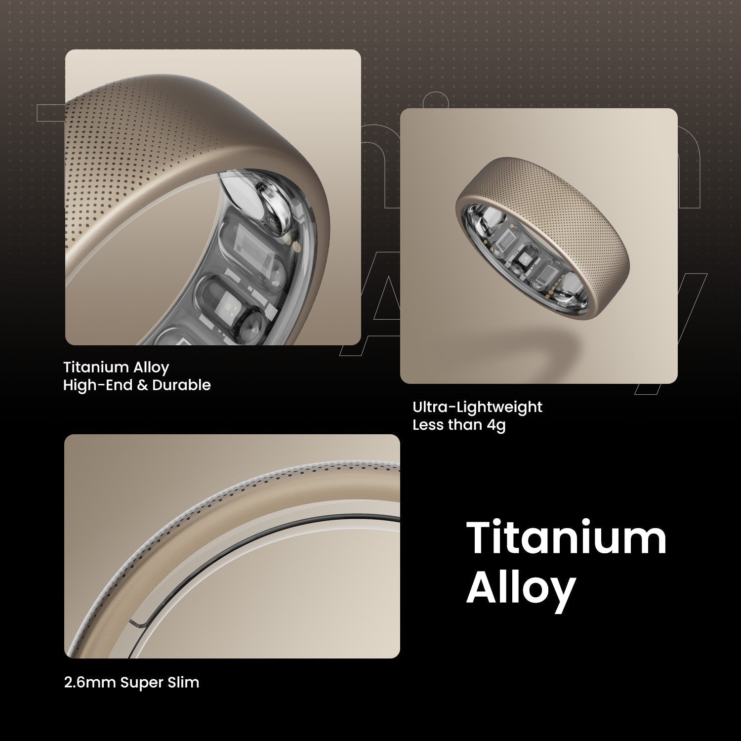 Amazfit Helio Smart Ring – Titanium Health Tracker (Ring Size 10)