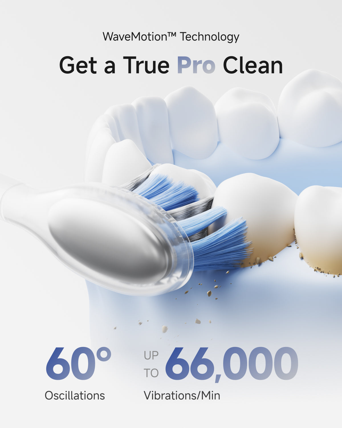 Laifen Wave Pro Electric Toothbrush - Transparent Black - 60° oscillation and 66,000 vibrations per minute