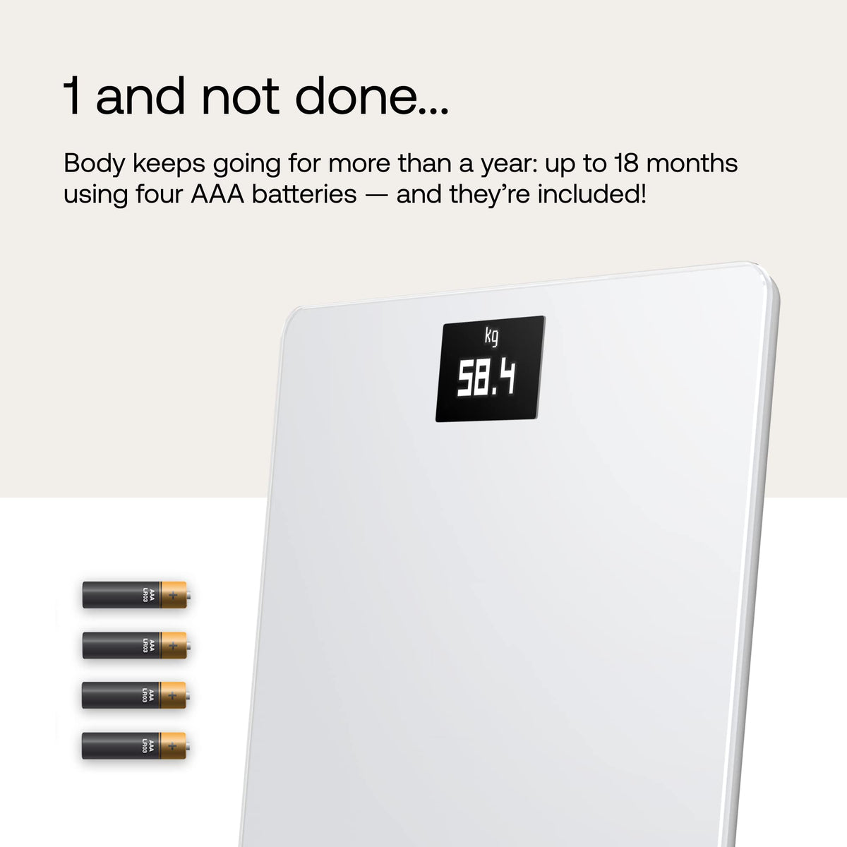 Withings Body Wi-Fi Smart Scale - White - angled view